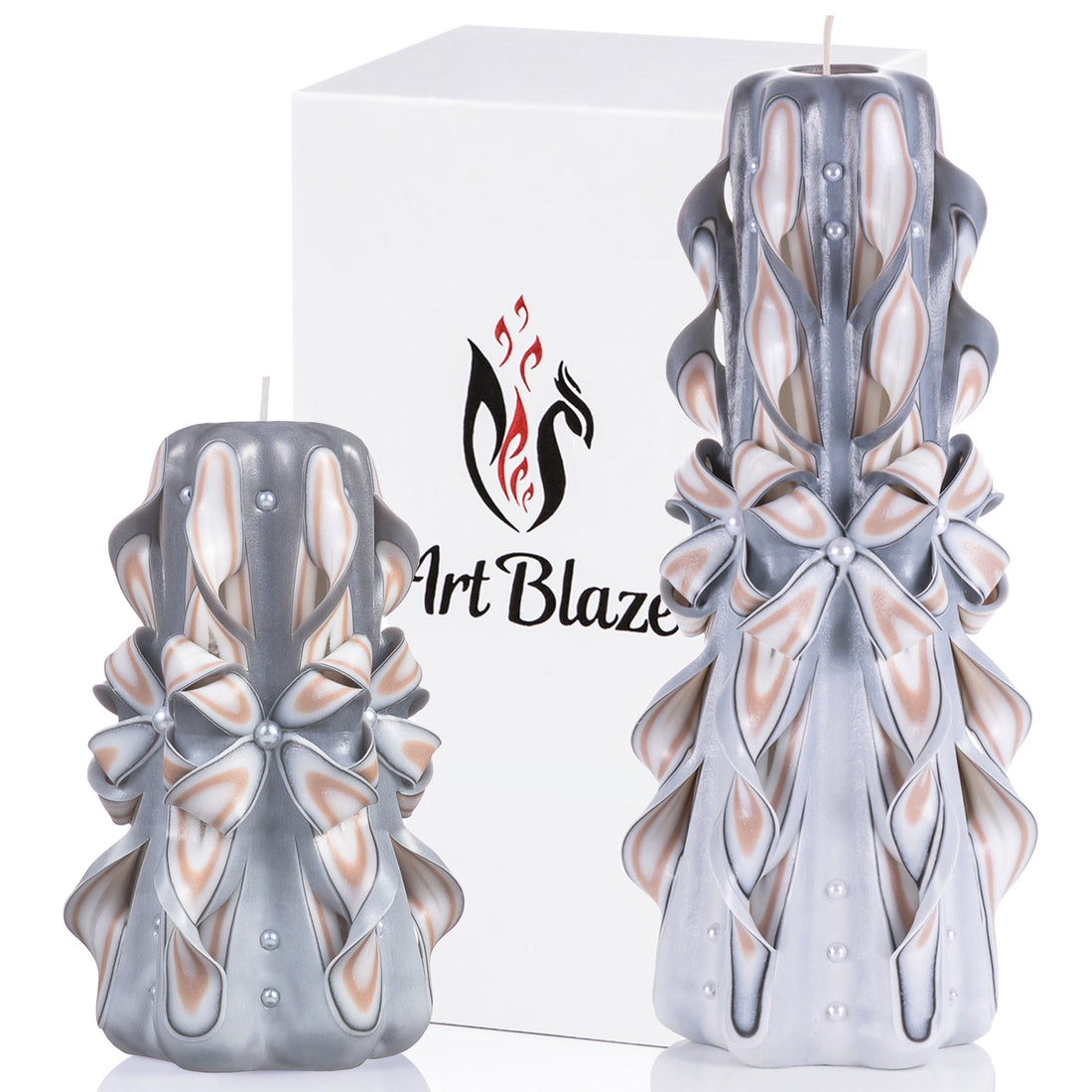 Juego de velas talladas "Encaje delicado"