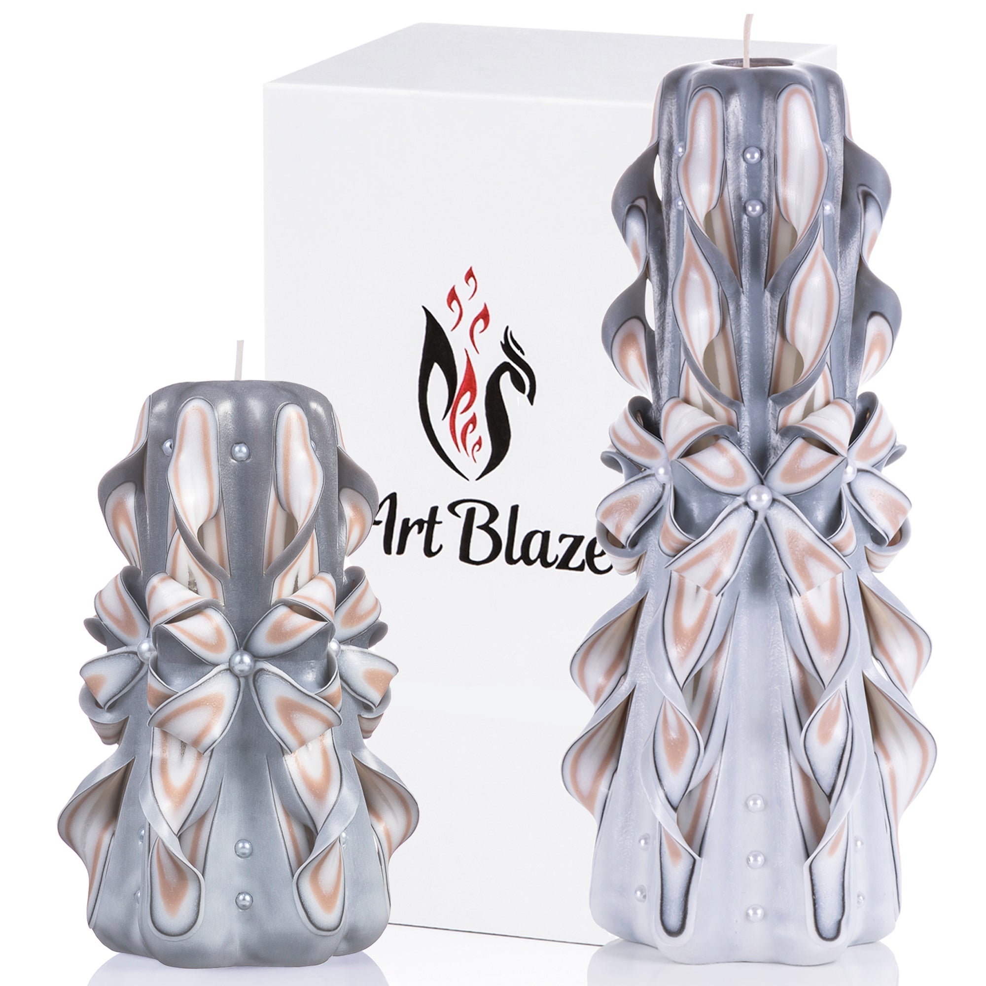 Juego de velas talladas "Encaje delicado"