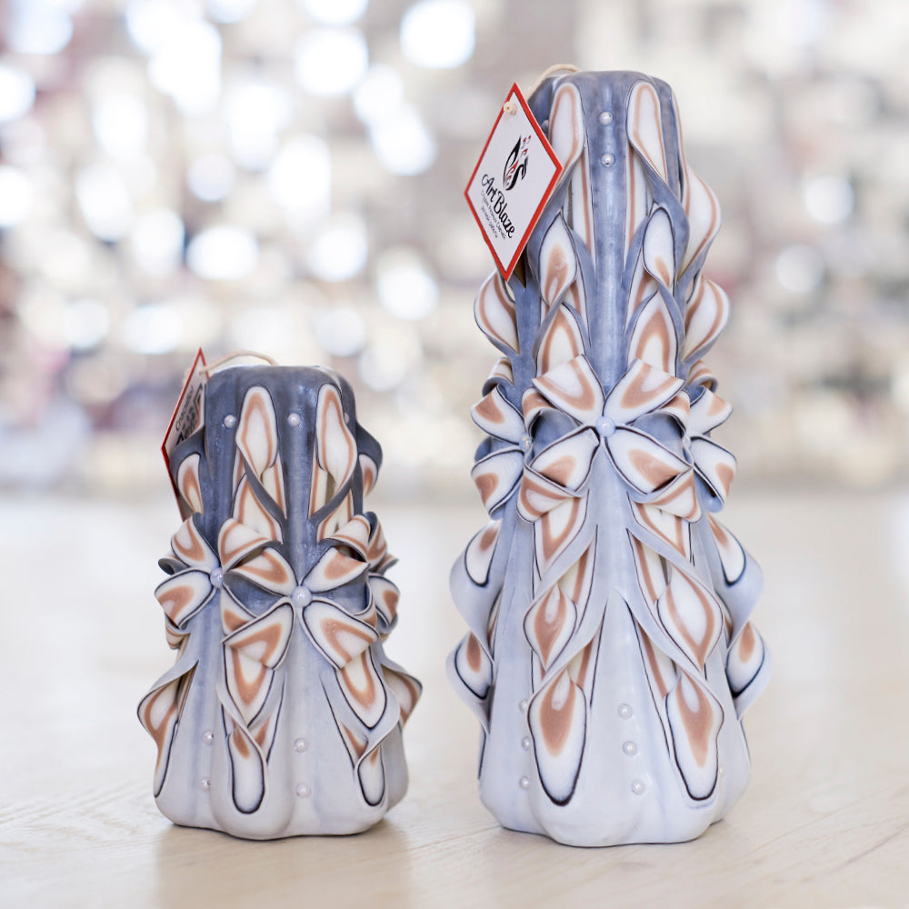 Juego de velas talladas "Encaje delicado"