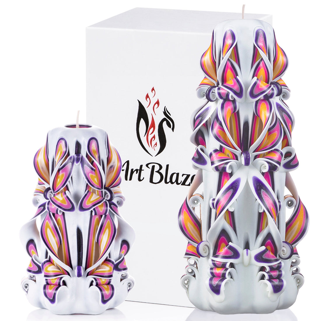 Juego de velas talladas "Perla real"