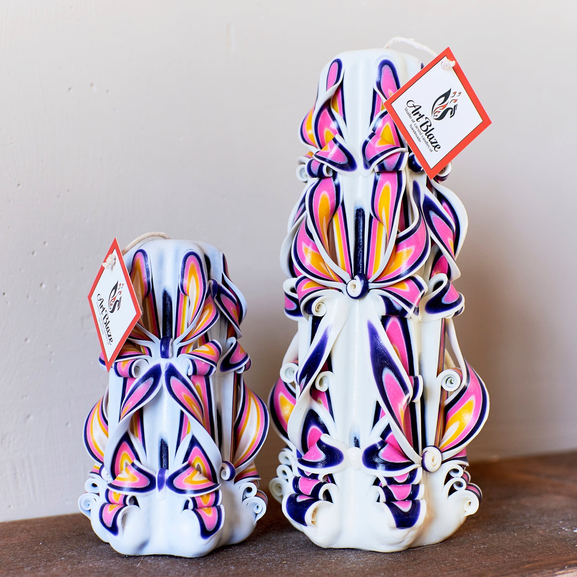 Juego de velas talladas "Perla real"