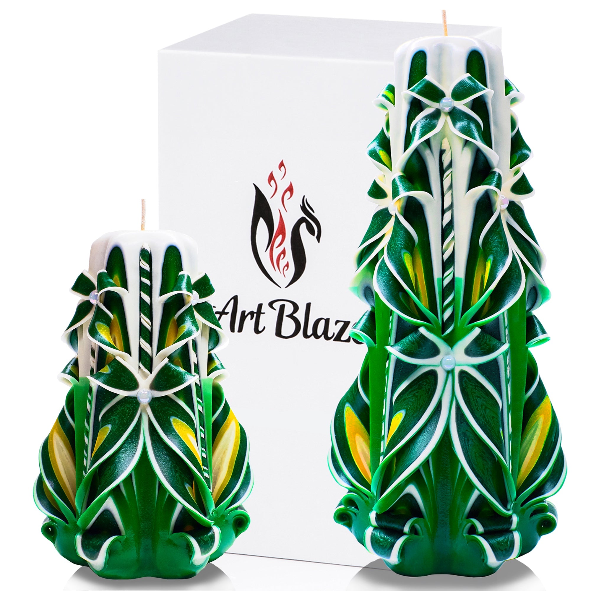 Juego de velas talladas "Campo de verano"