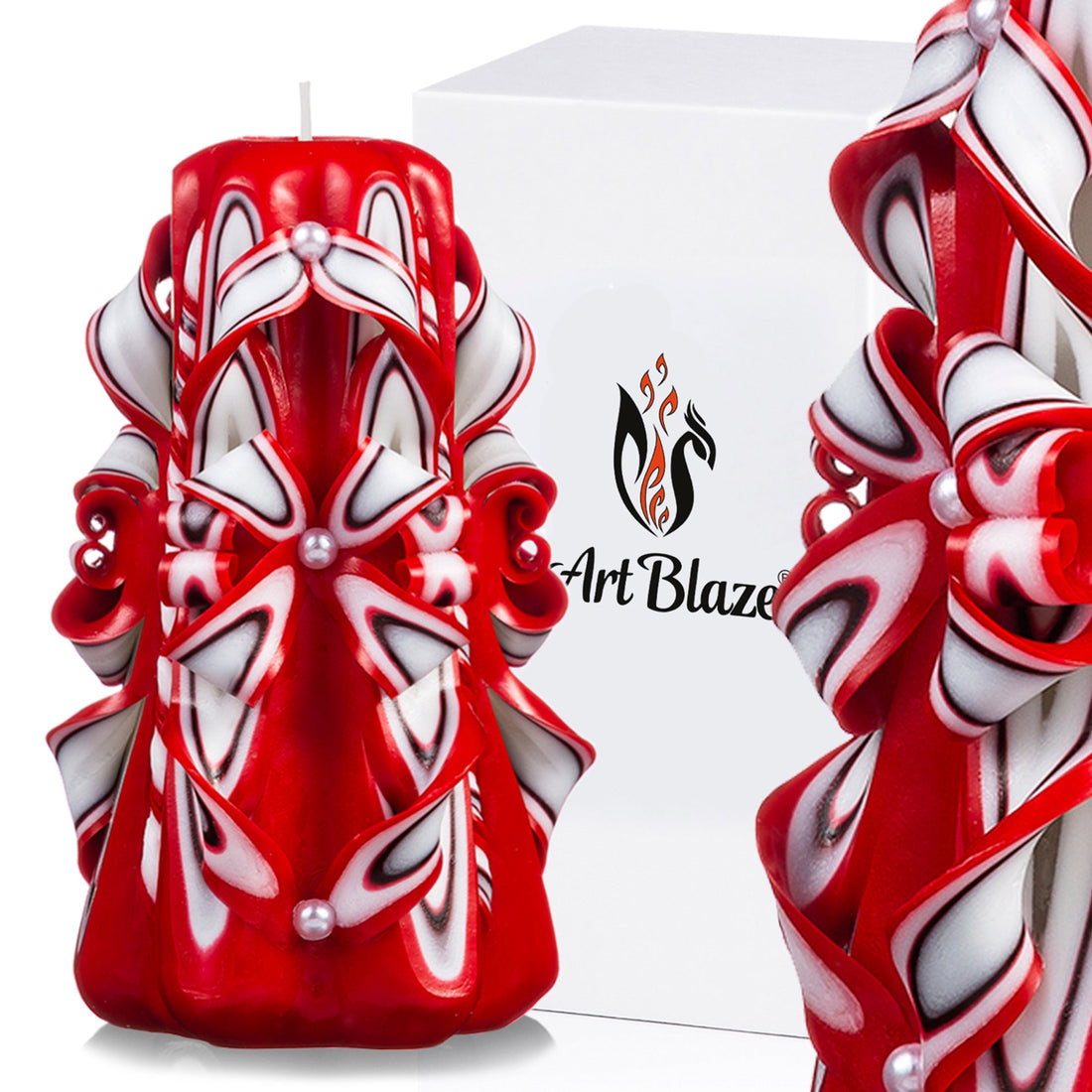 Vela tallada "Velas escarlatas" pequeña