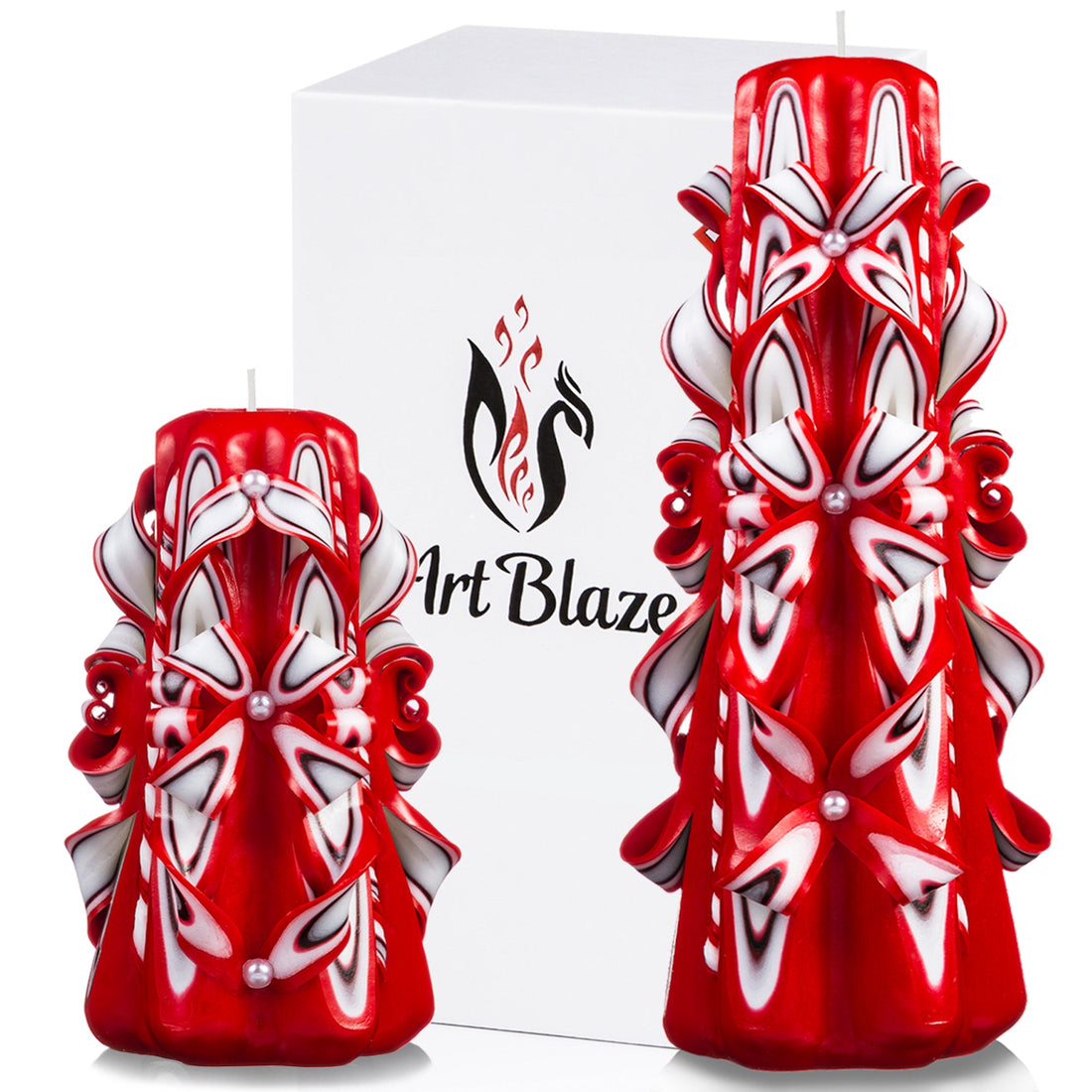 Juego de velas talladas "Velas escarlatas"