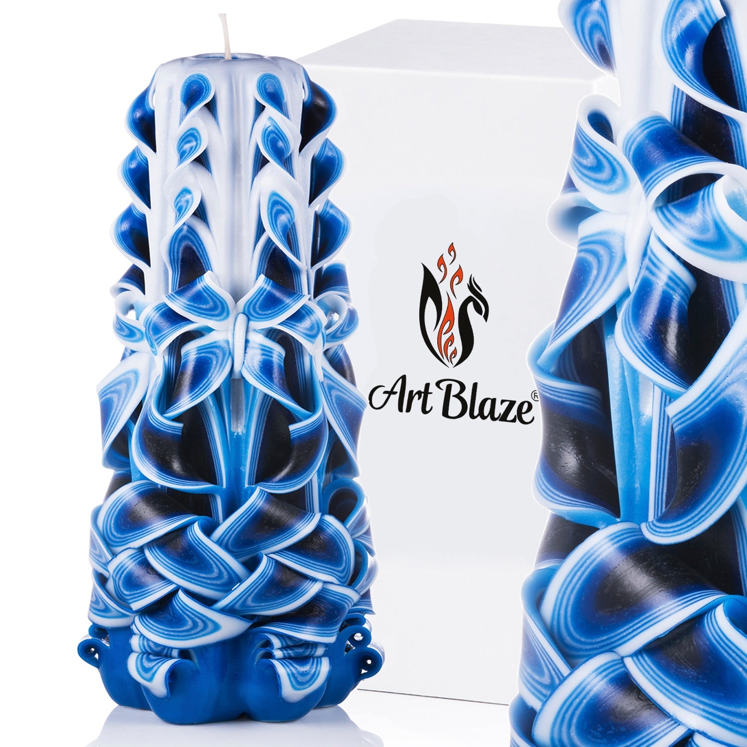 Vela tallada "Ola marina" grande