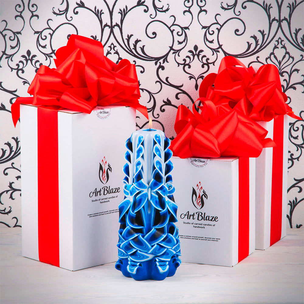 Vela tallada "Ola marina" grande