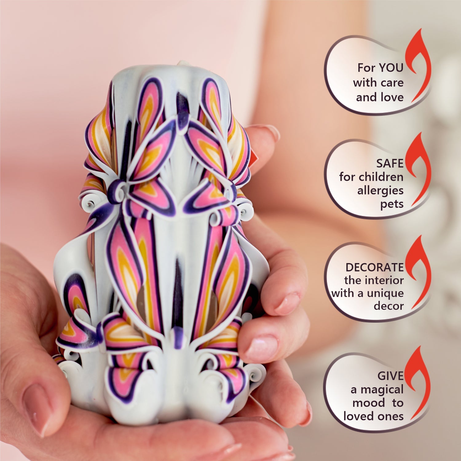 Vela tallada "Perla real" pequeña