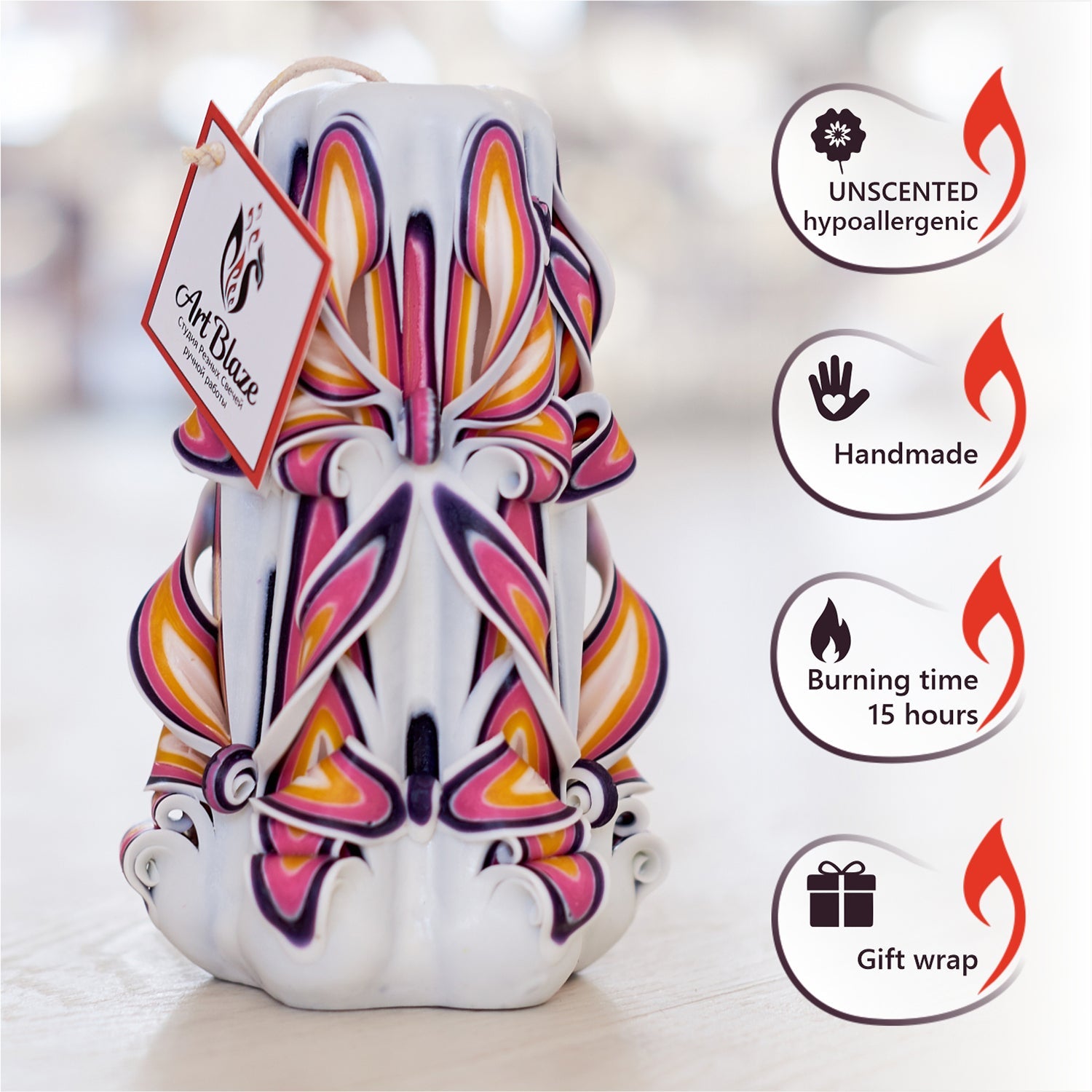 Vela tallada "Perla real" pequeña