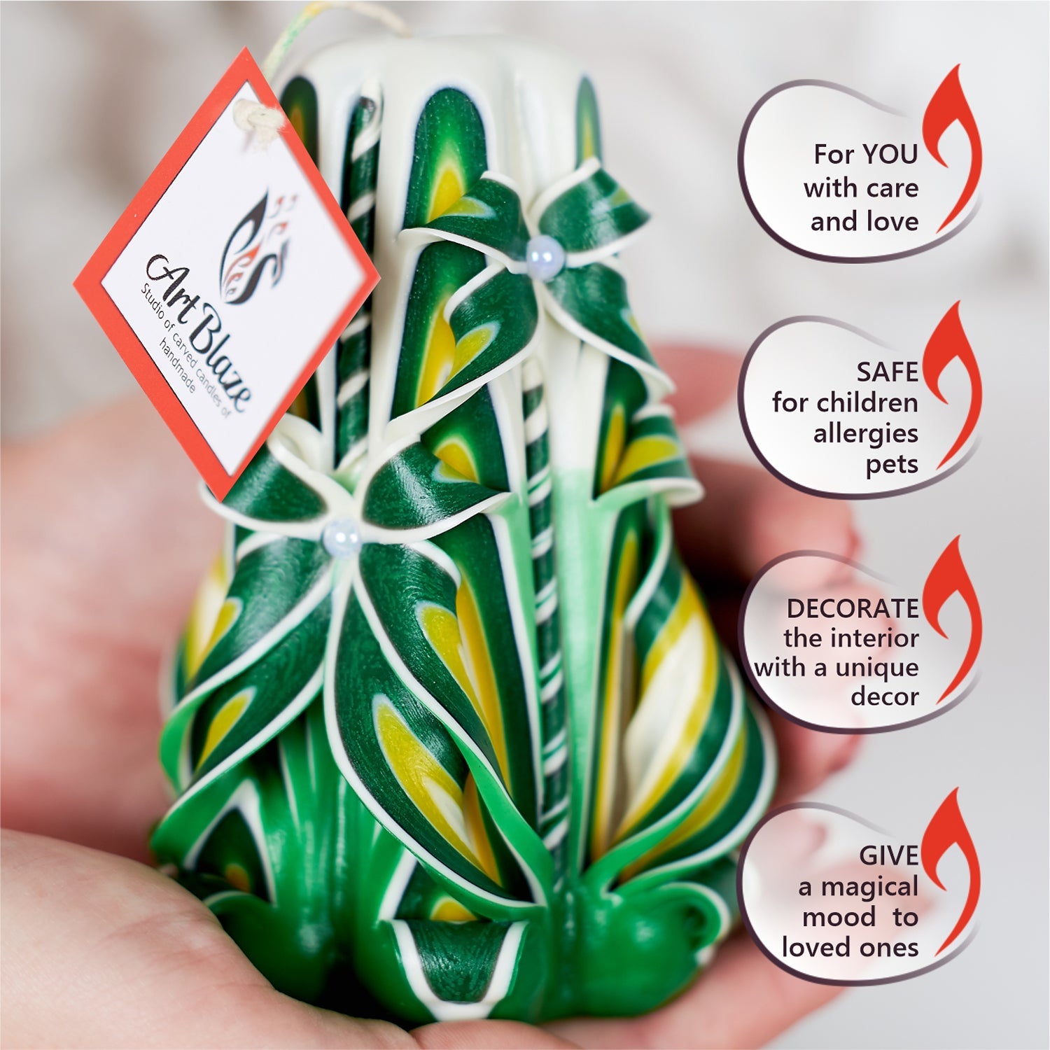 Vela tallada "Campo de verano" pequeña