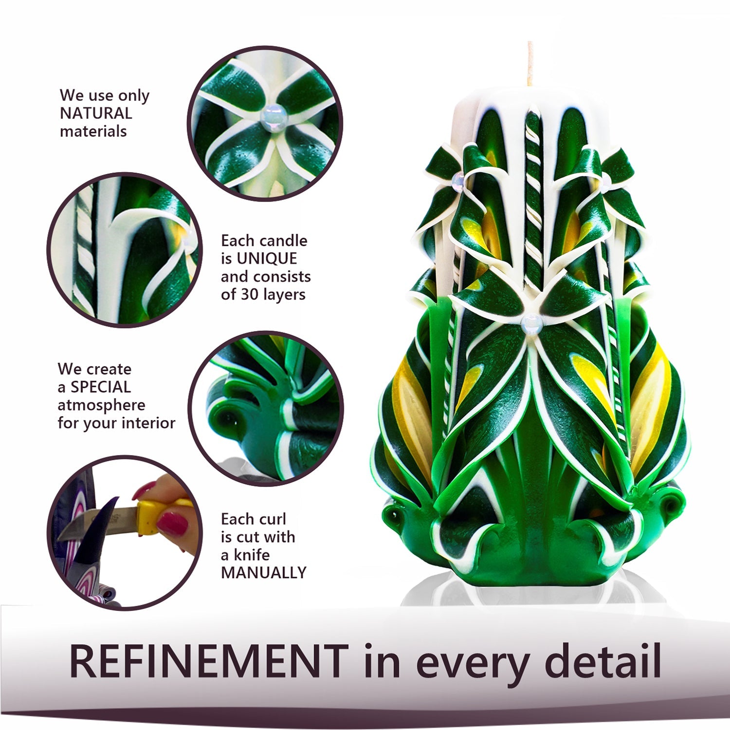 Vela tallada "Campo de verano" pequeña