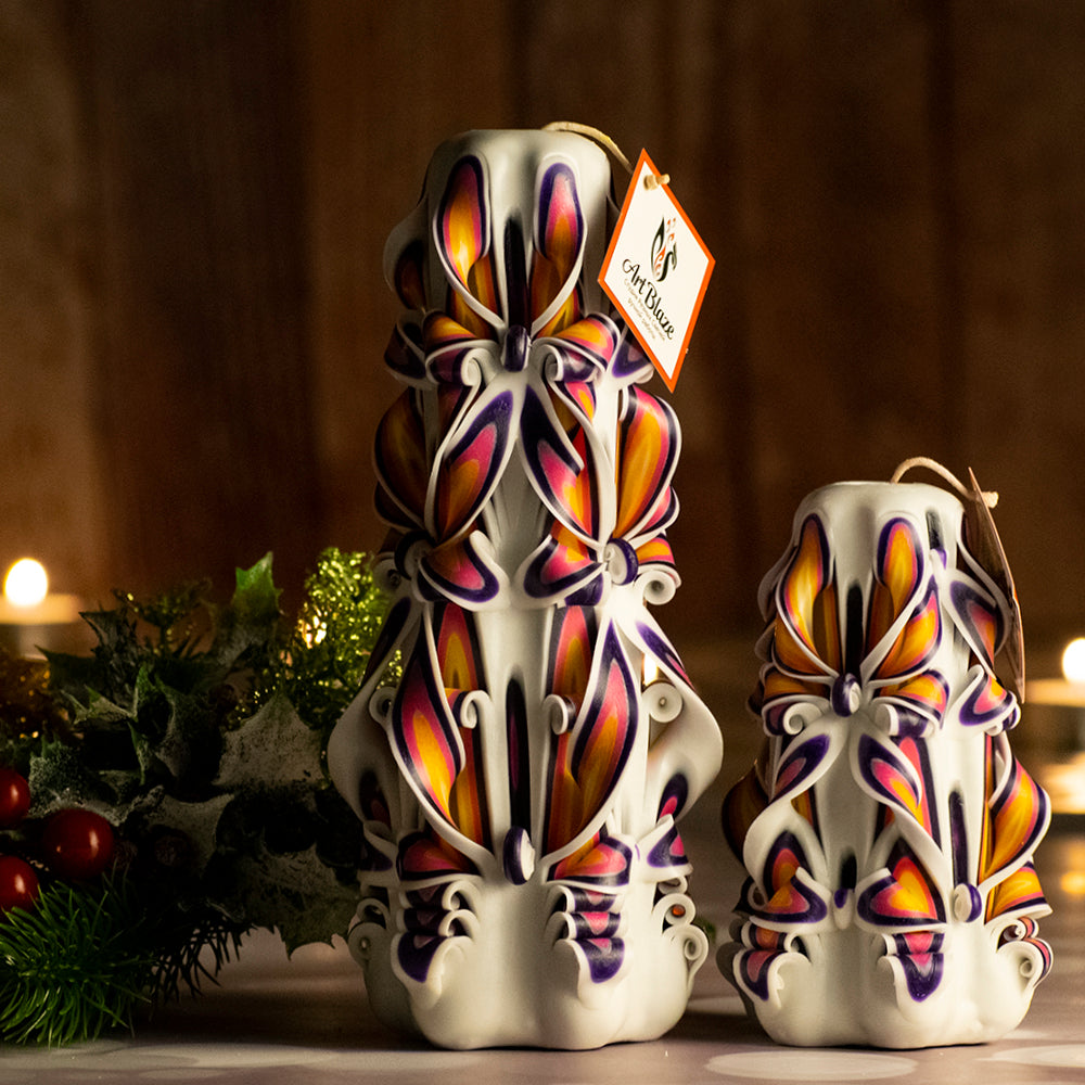 Juego de velas talladas "Perla real"