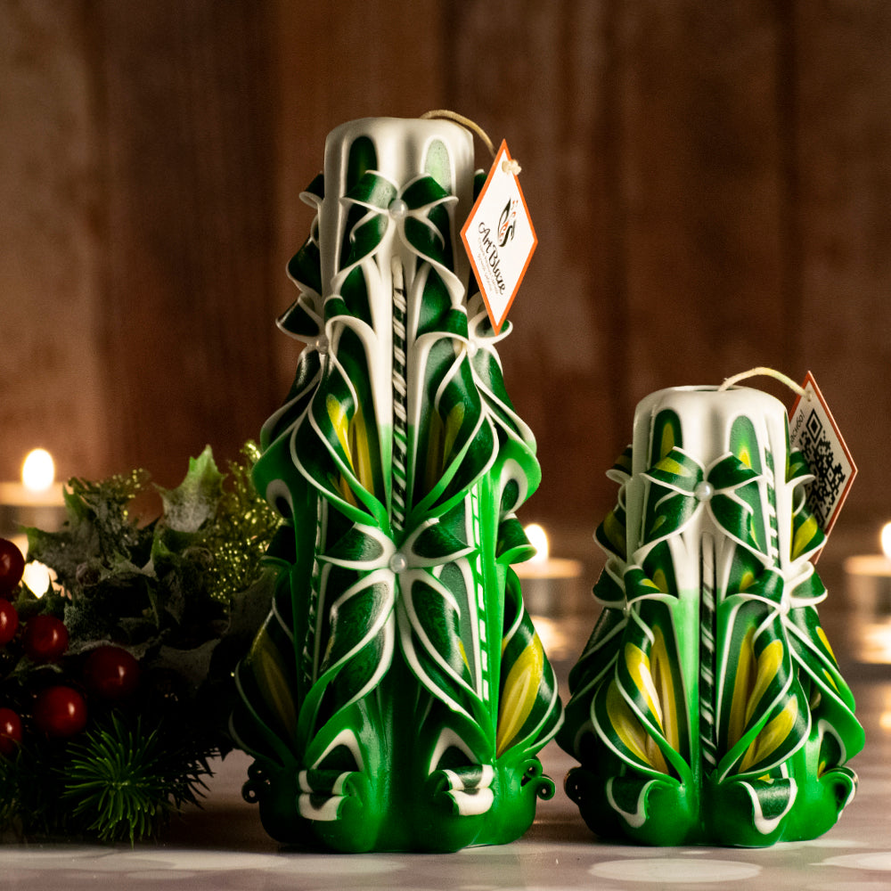 Juego de velas talladas "Campo de verano"