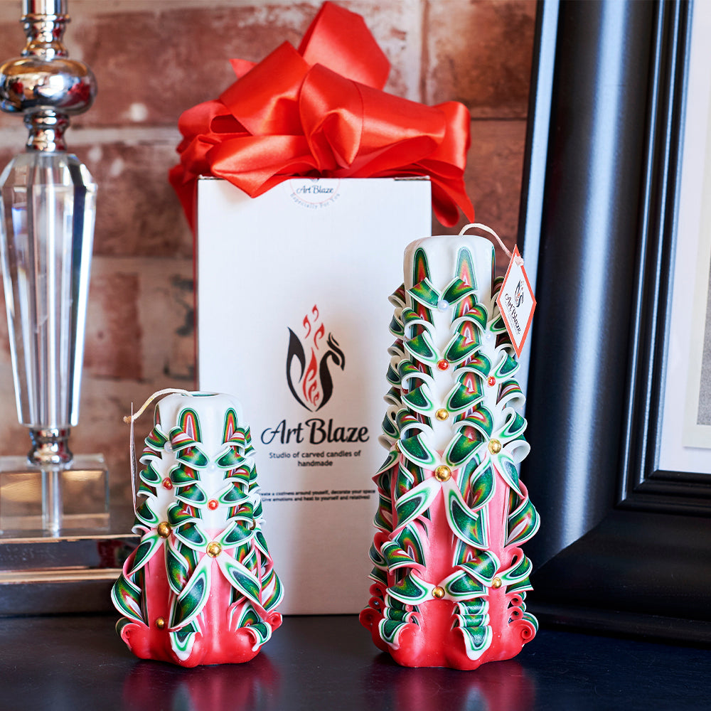 Juego de velas talladas "Cóctel festivo"