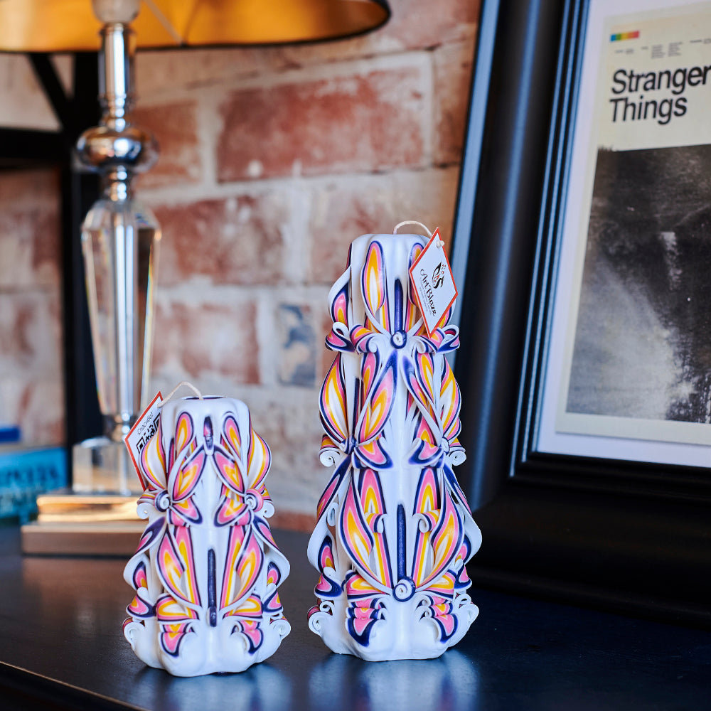 Juego de velas talladas "Perla real"