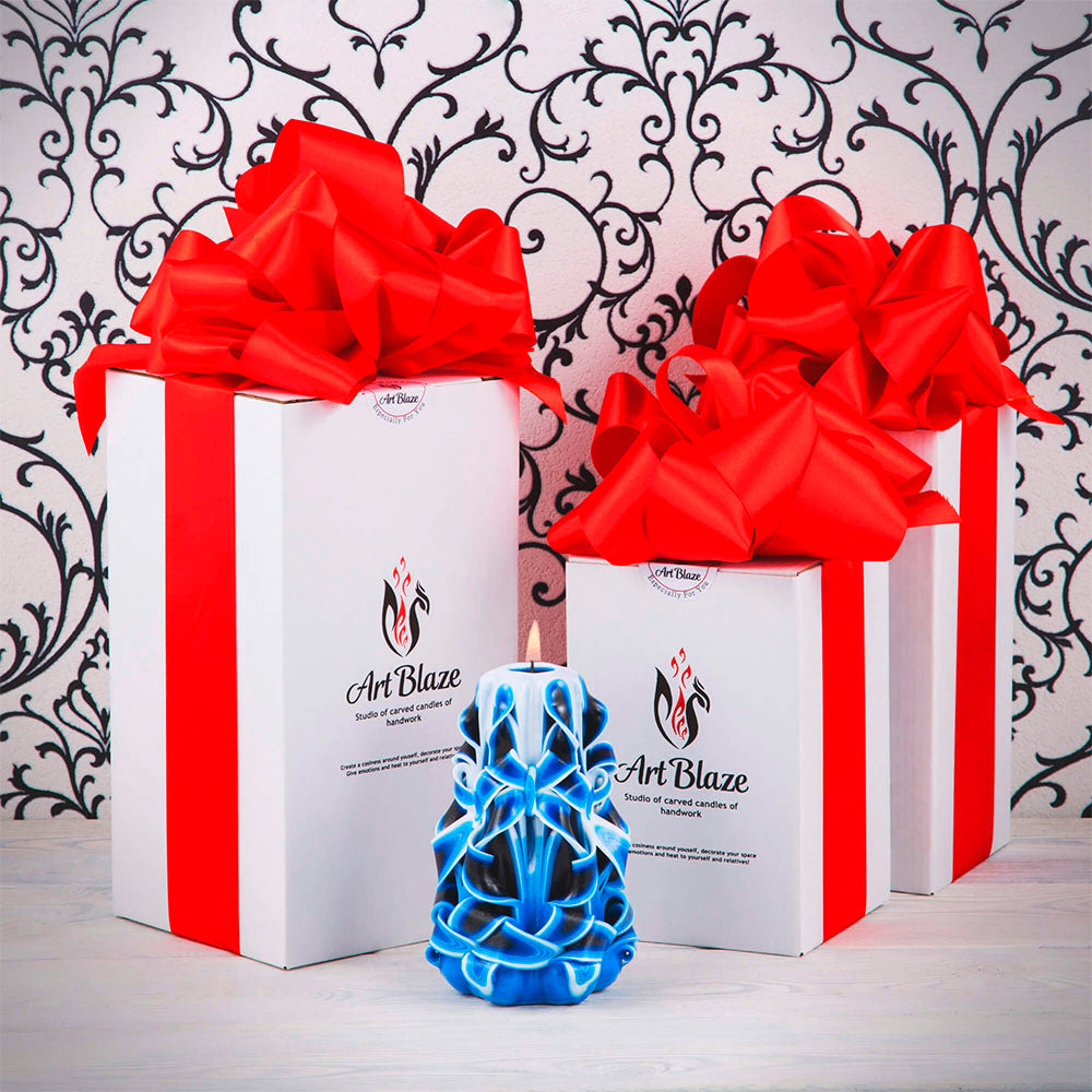 Vela tallada "Ola marina" pequeña