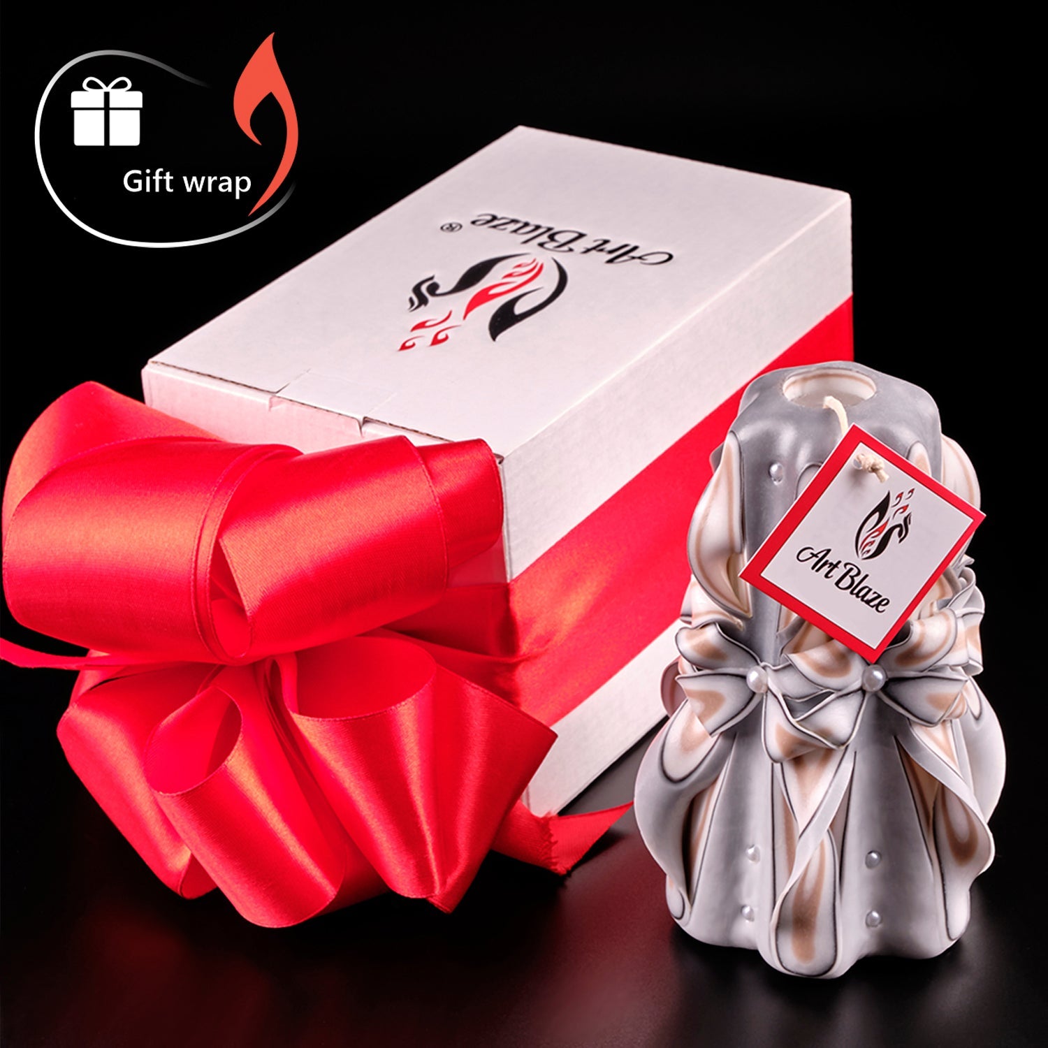 Juego de velas talladas "Encaje delicado"