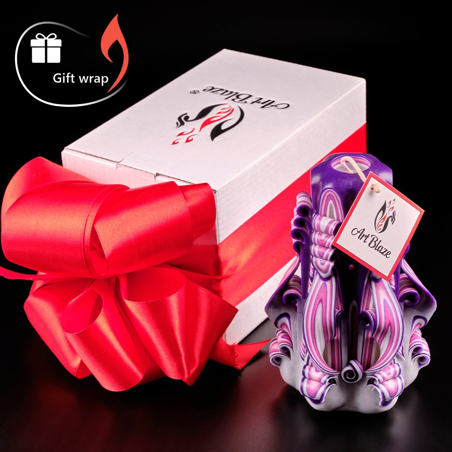 Juego de velas talladas "Atardecer lila"