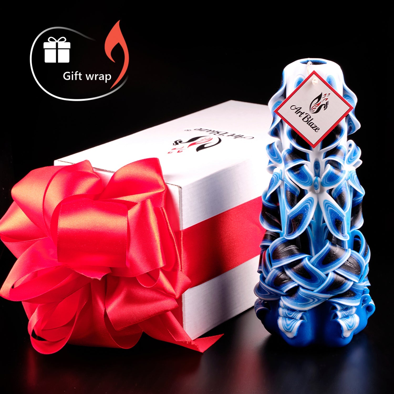 Juego de velas talladas "Ola marina"