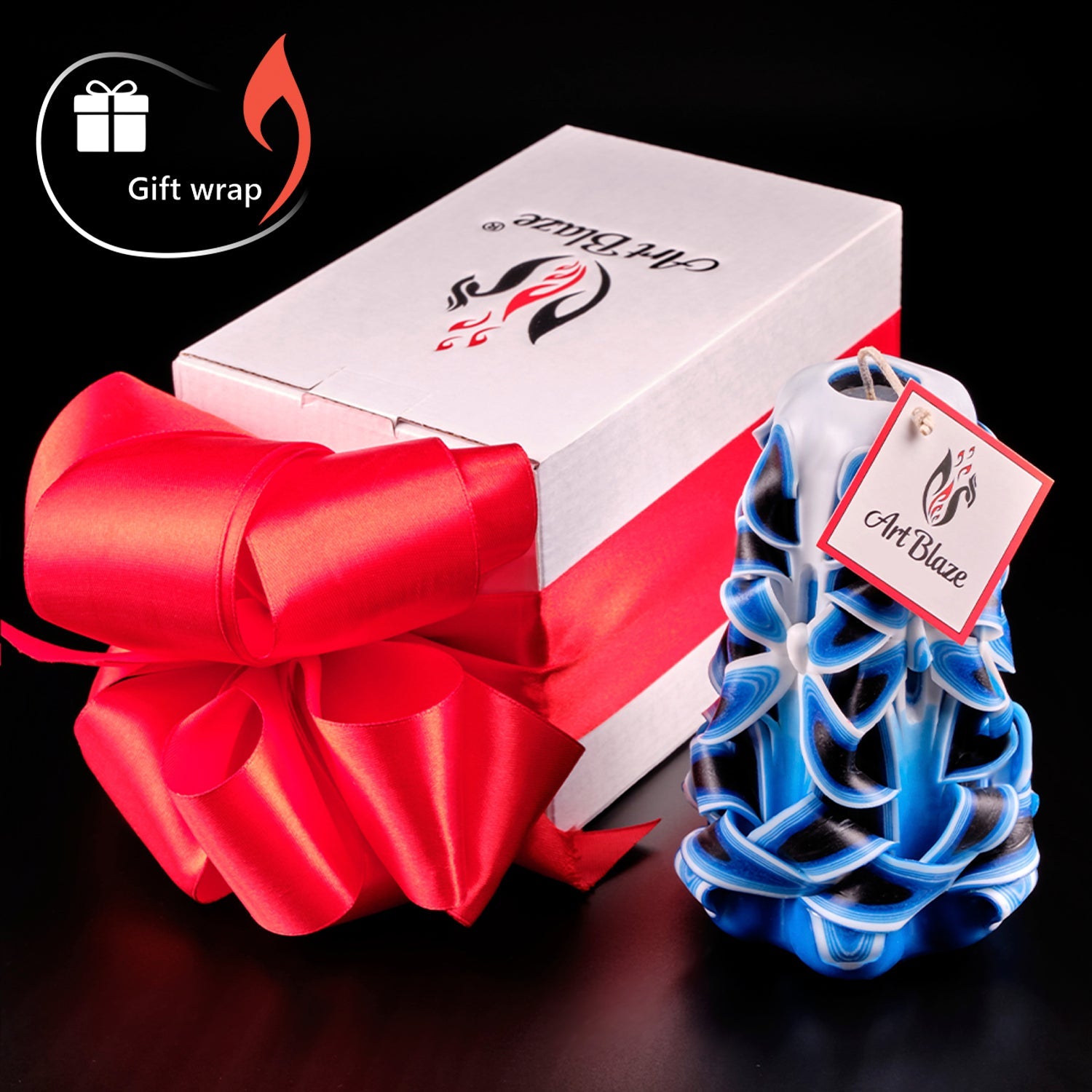 Juego de velas talladas "Ola marina"