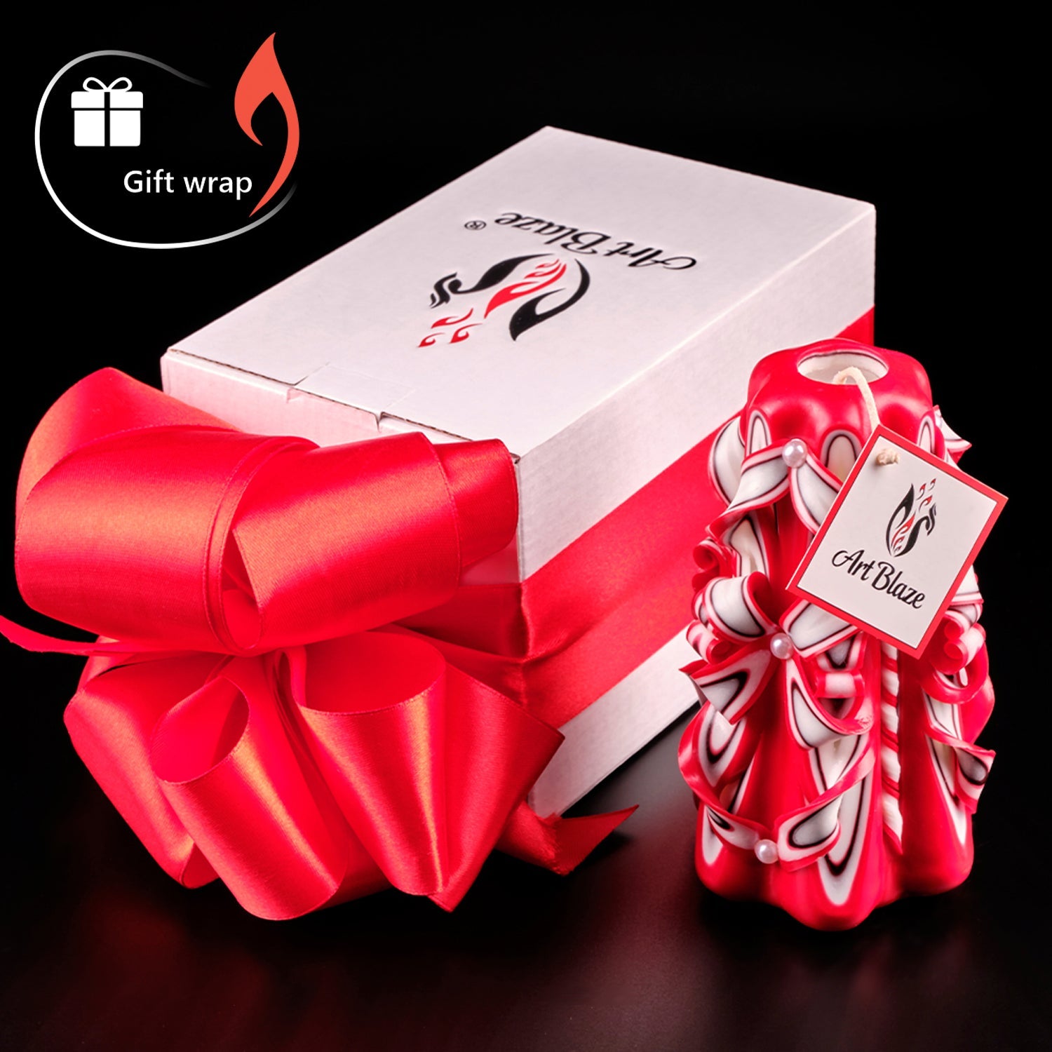 Juego de velas talladas "Velas escarlatas"