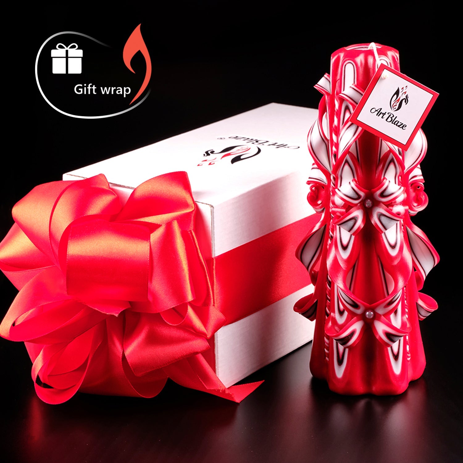 Juego de velas talladas "Velas escarlatas"