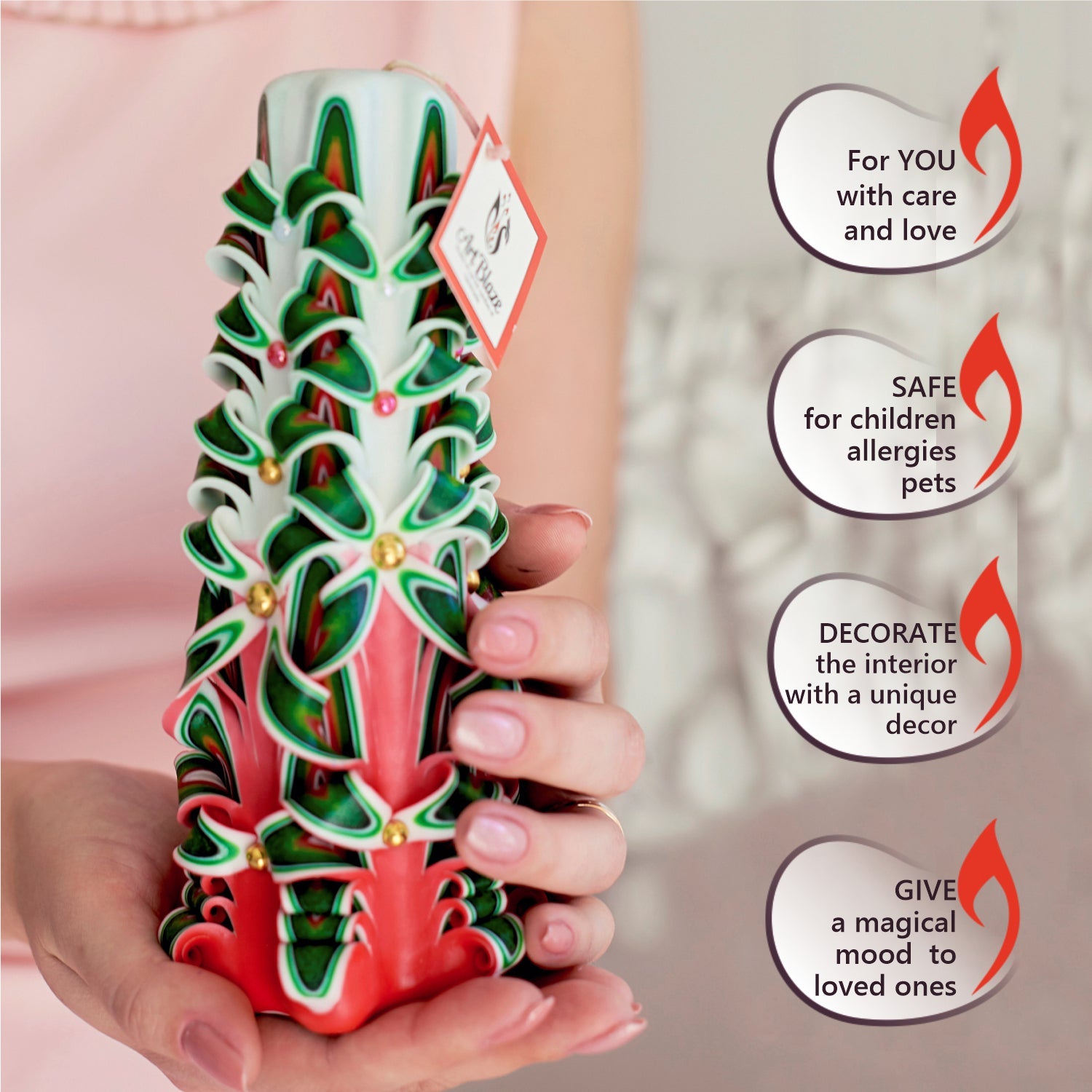 Vela tallada "Cóctel festivo" grande