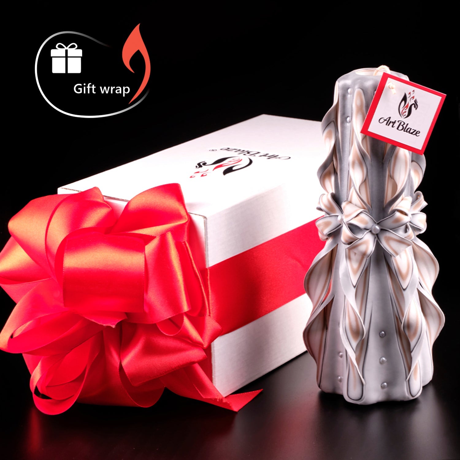 Juego de velas talladas "Encaje delicado"