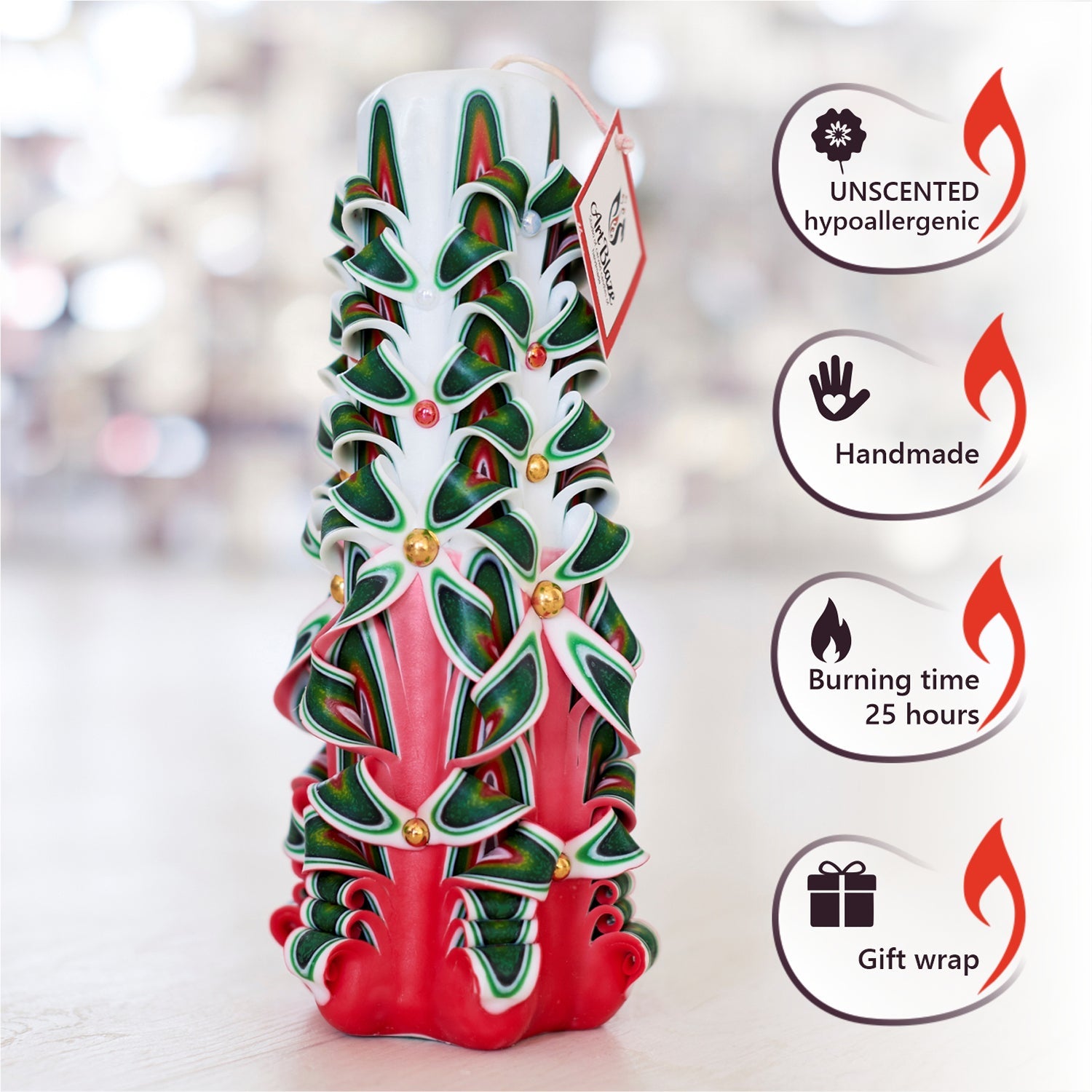 Vela tallada "Cóctel festivo" grande