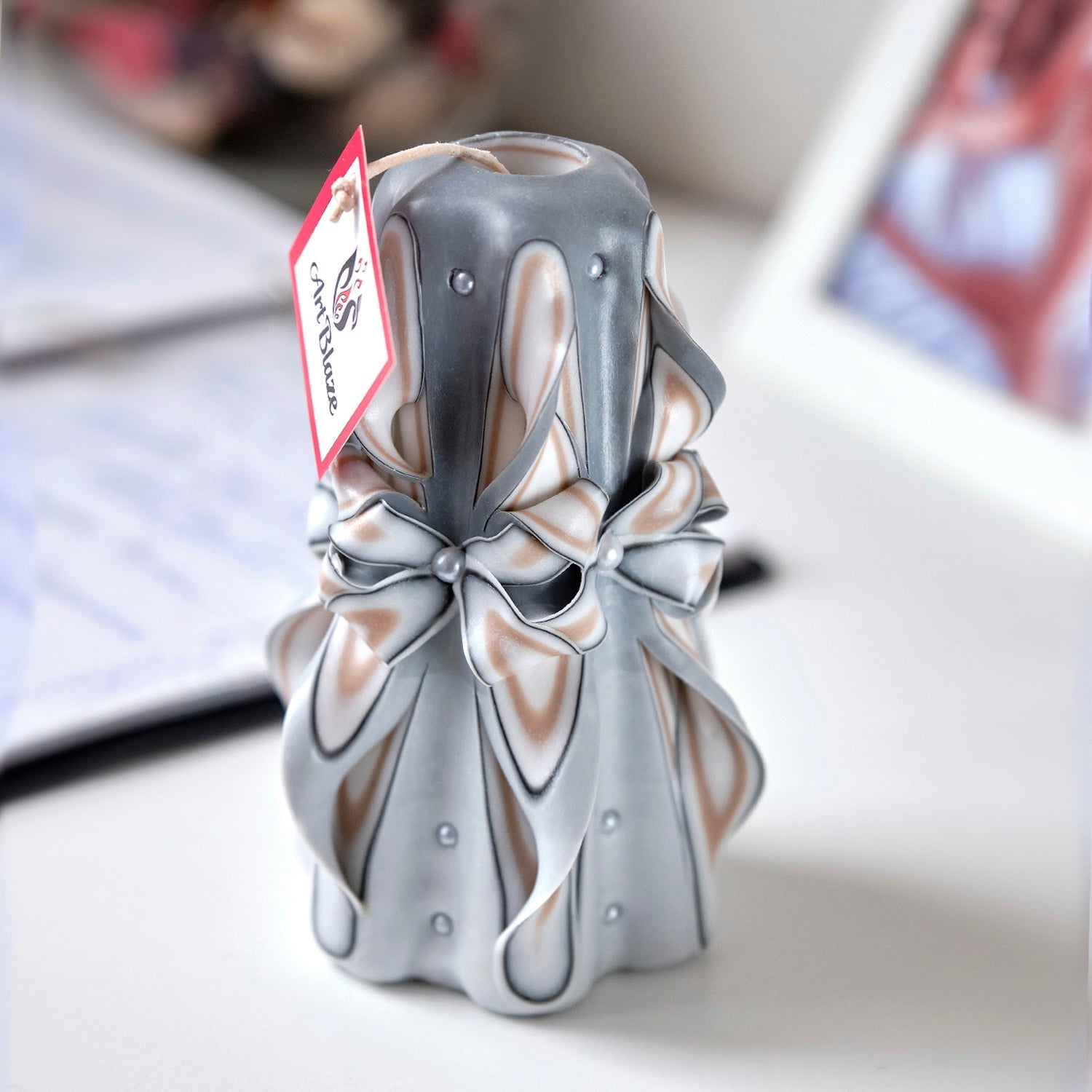 Vela tallada "Encaje delicado" pequeña