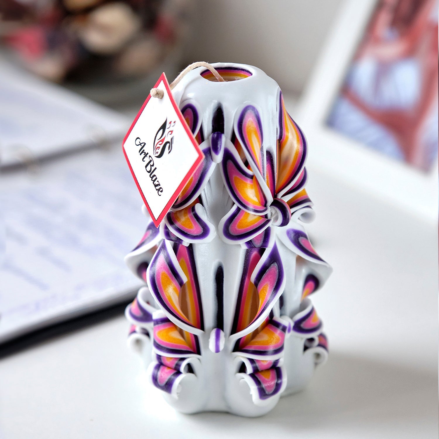 Vela tallada "Perla real" pequeña