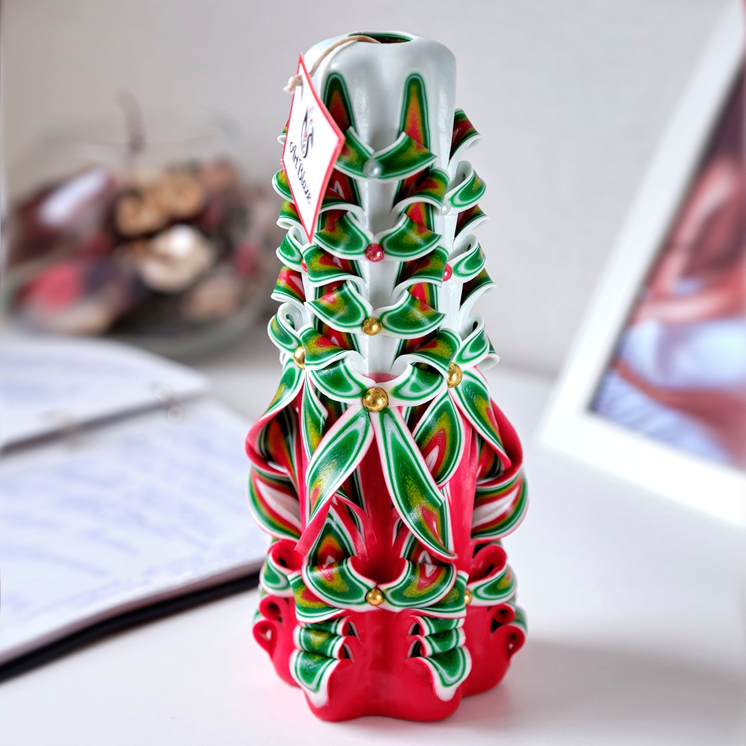 Vela tallada "Cóctel festivo" grande