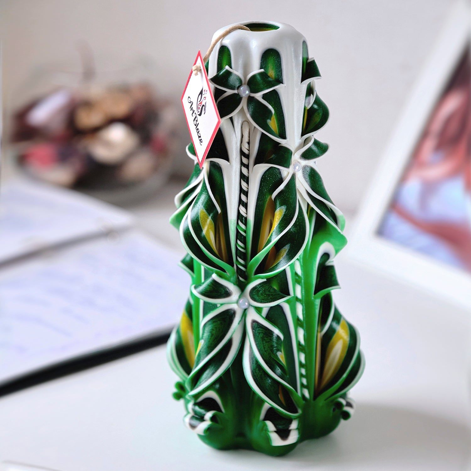 Vela tallada "Campo de verano" grande