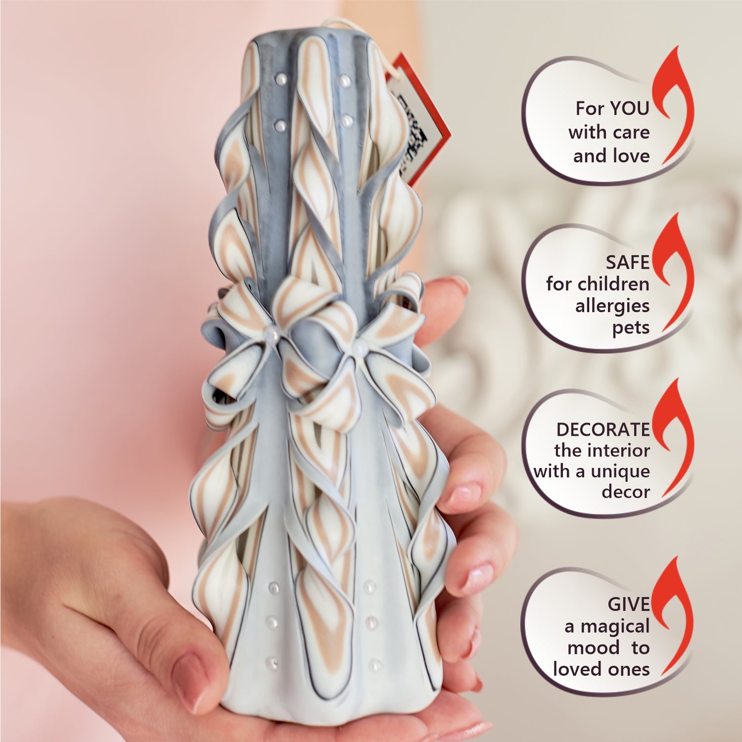 Vela tallada "Encaje delicado" grande