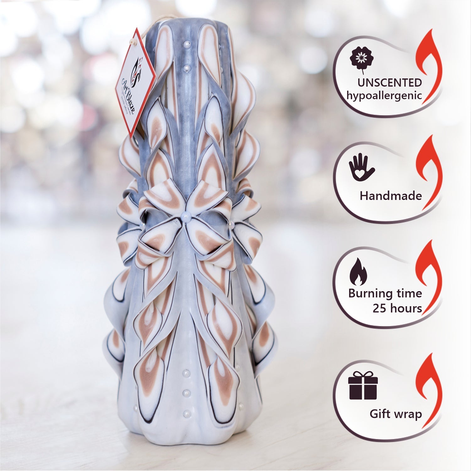 Vela tallada "Encaje delicado" grande