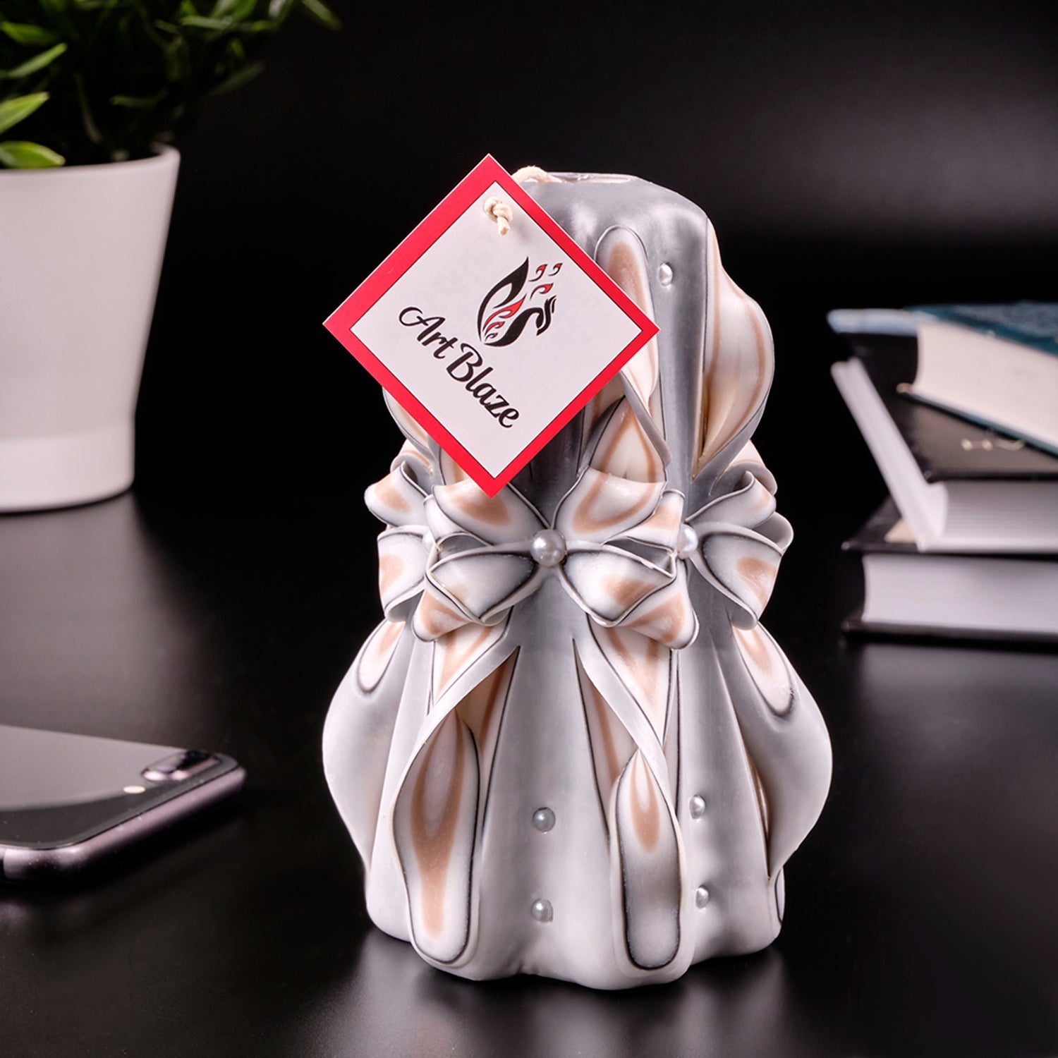 Vela tallada "Encaje delicado" pequeña