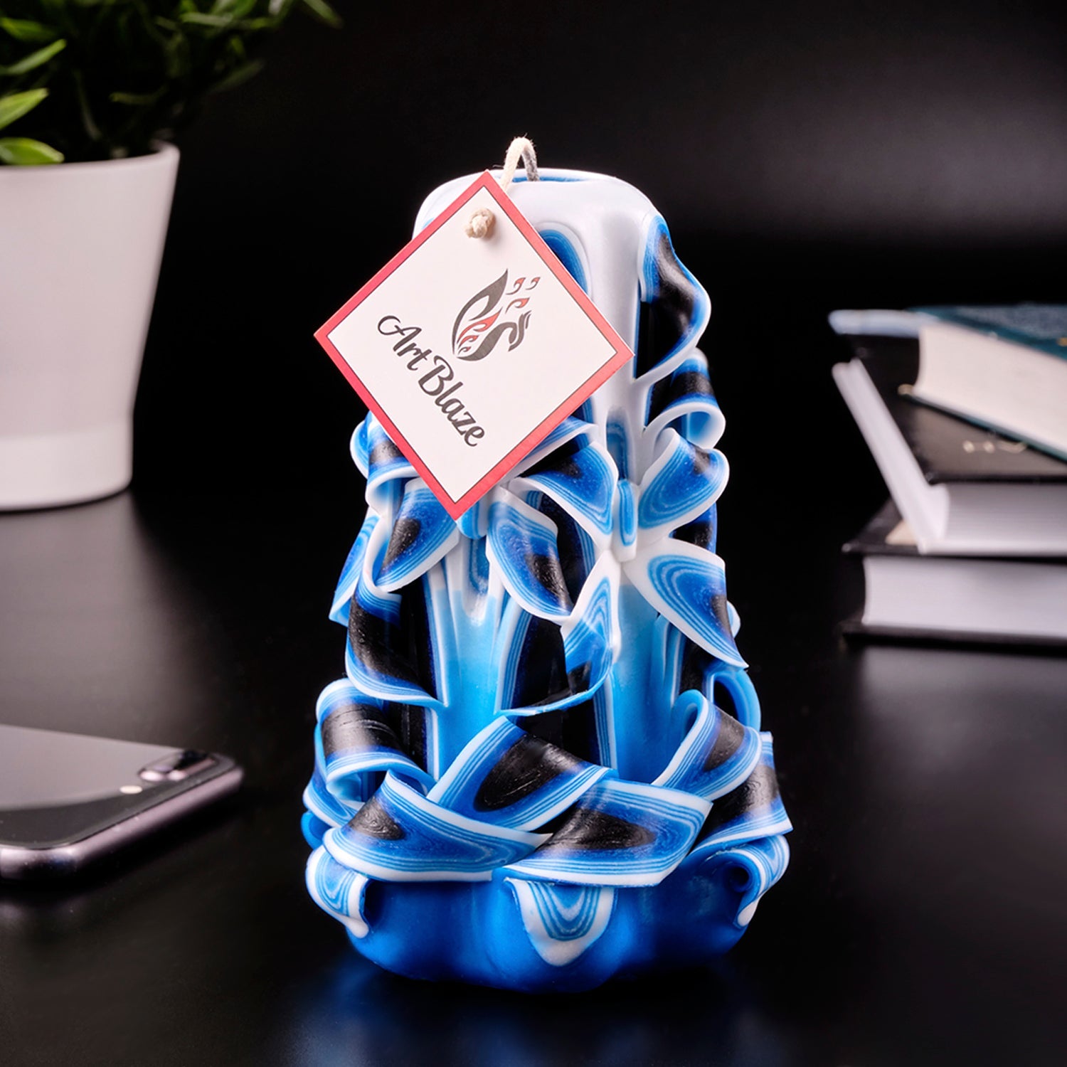 Vela tallada "Ola marina" pequeña