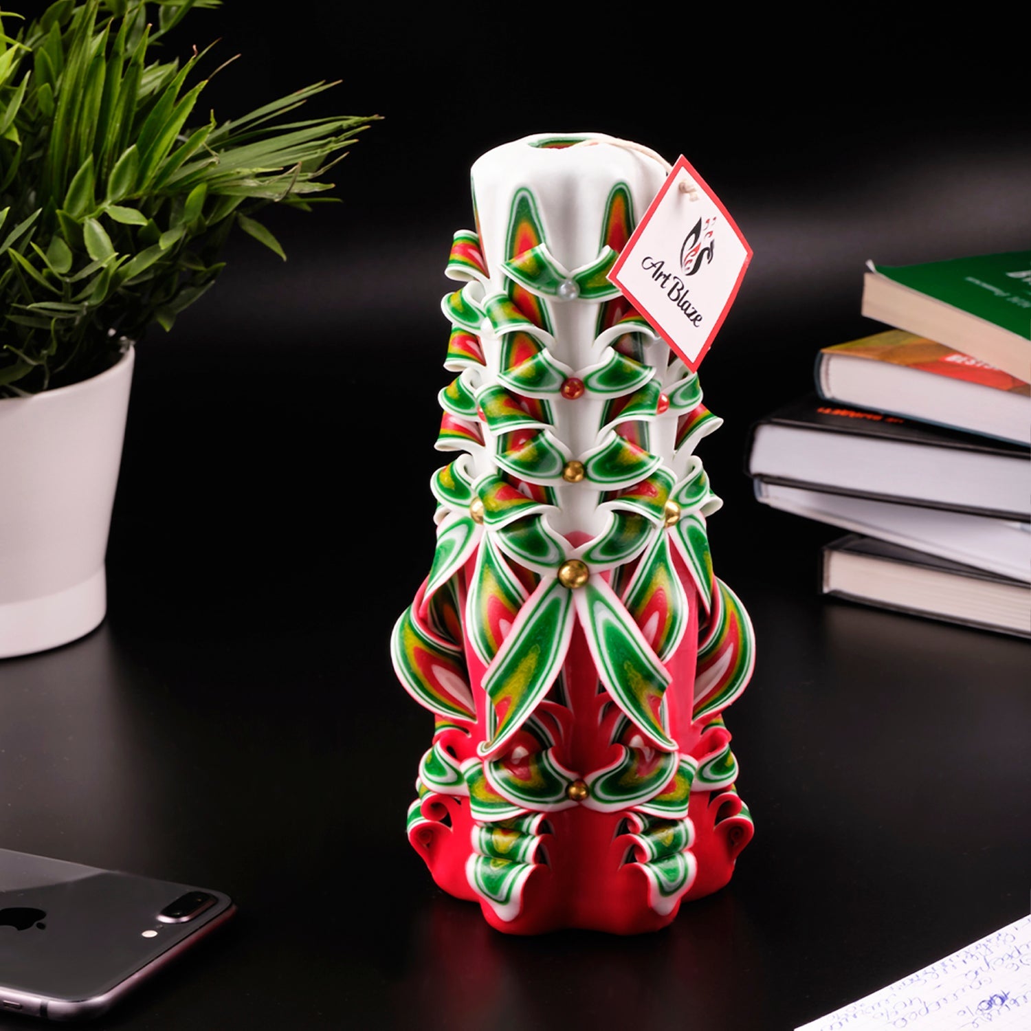 Vela tallada "Cóctel festivo" grande