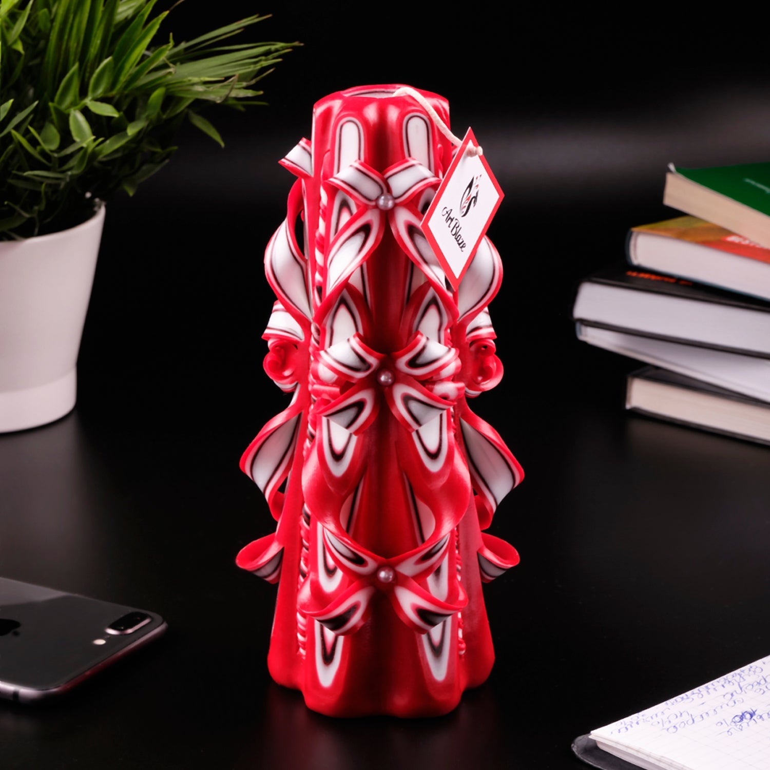 Vela tallada "Velas escarlatas" grande