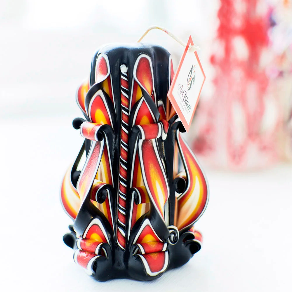 Vela tallada "Llama Ámbar" pequeña