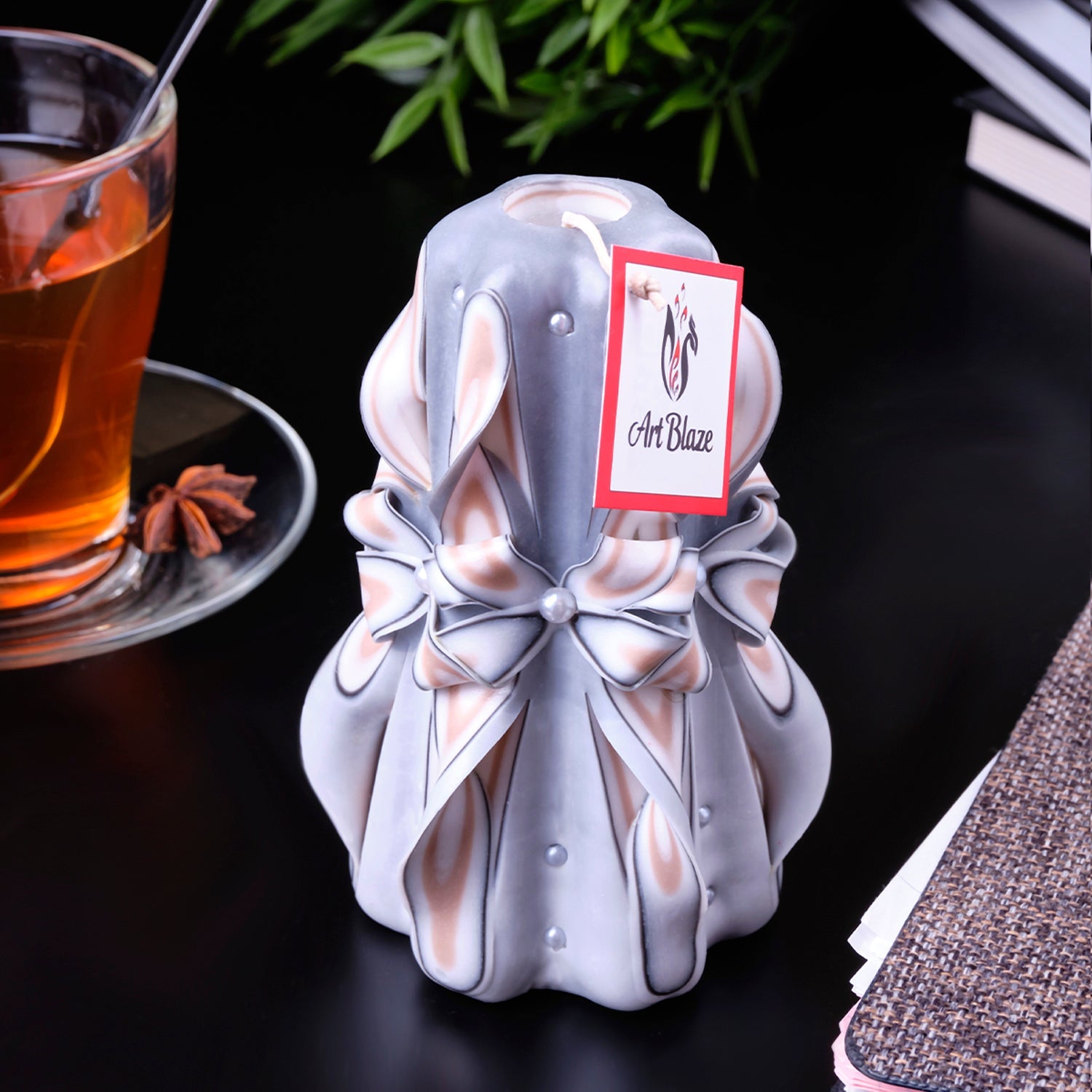 Vela tallada "Encaje delicado" pequeña