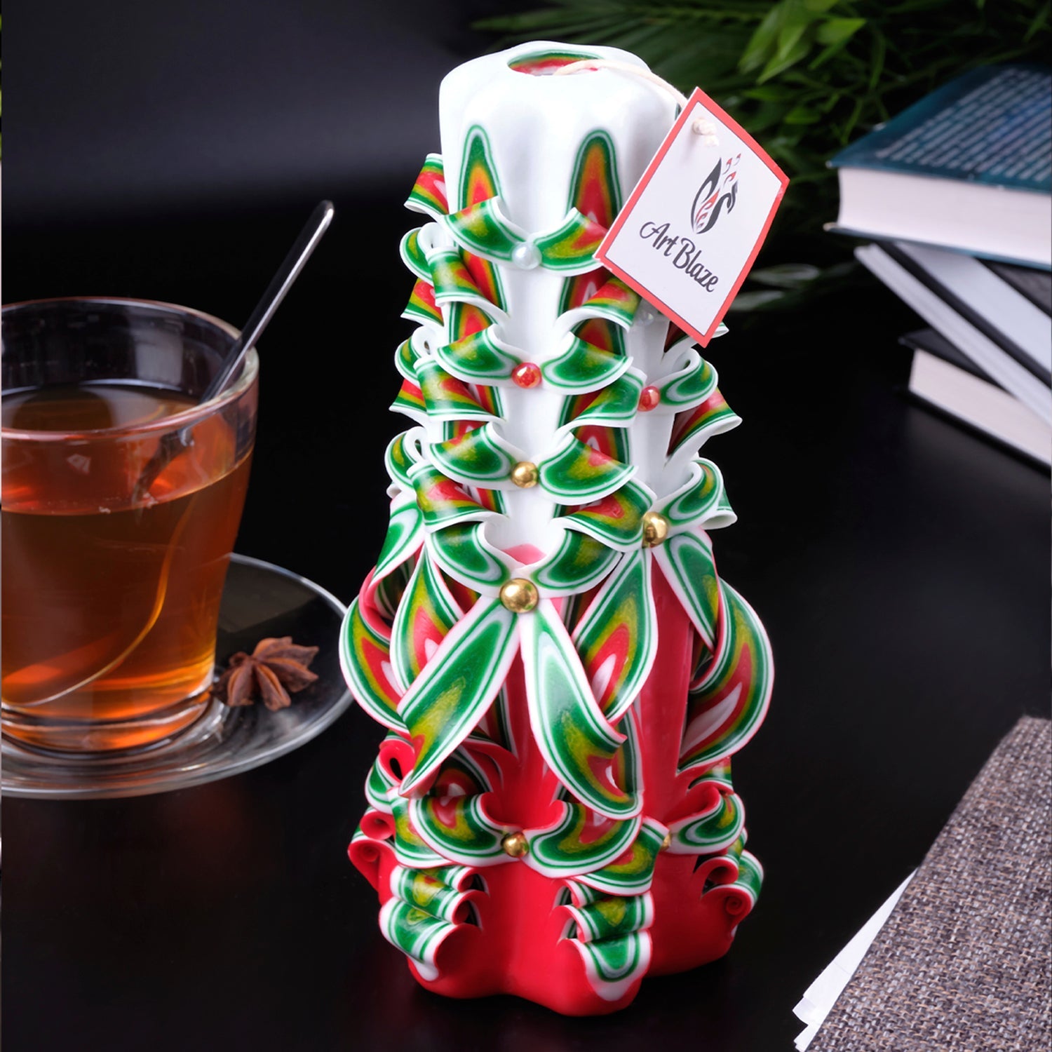 Vela tallada "Cóctel festivo" grande