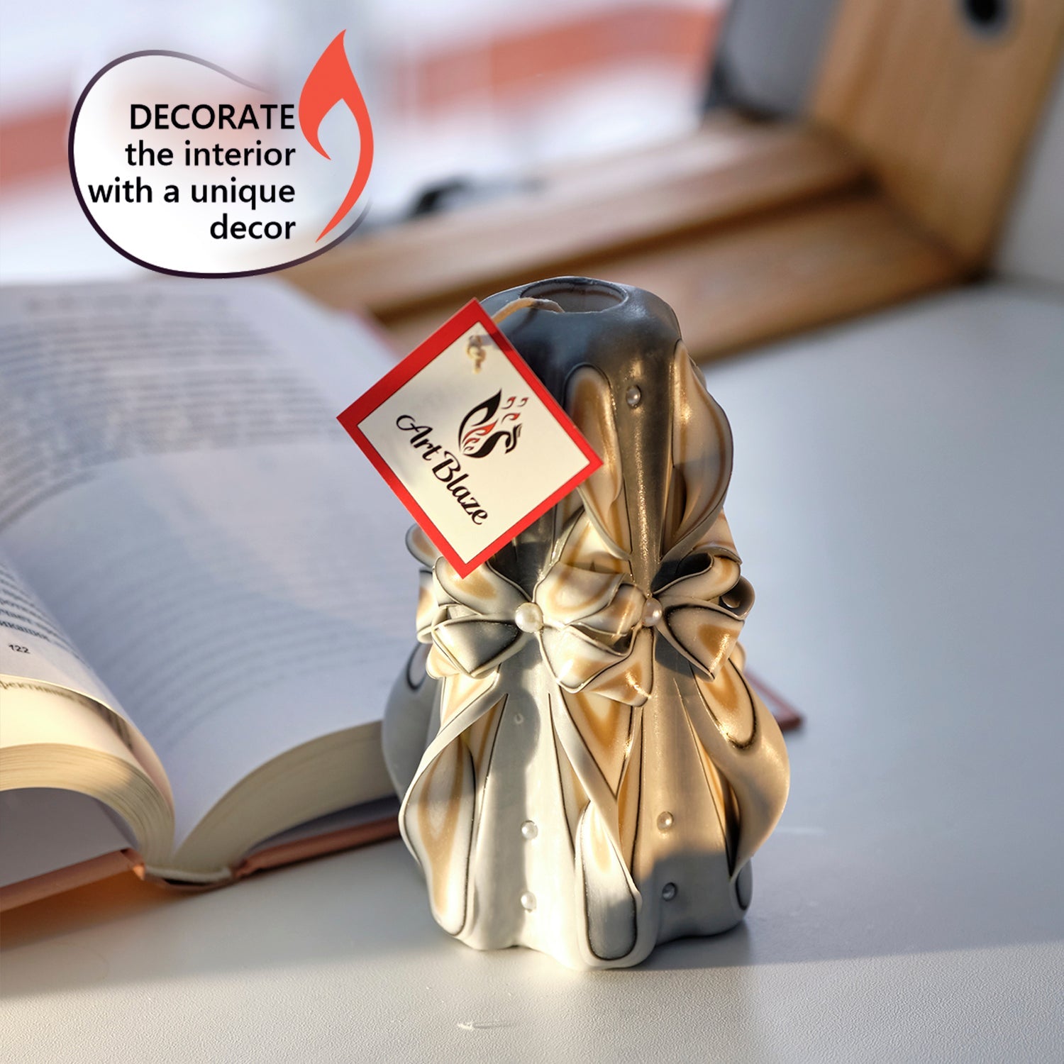 Vela tallada "Encaje delicado" pequeña