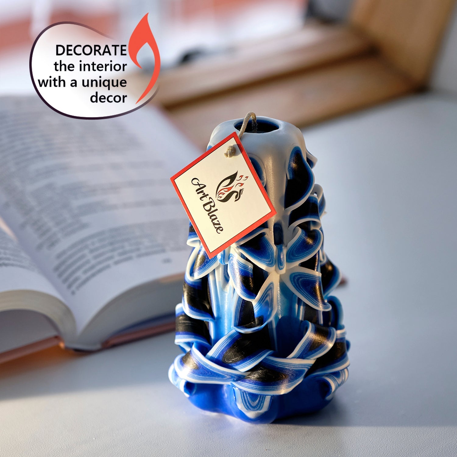 Vela tallada "Ola marina" pequeña