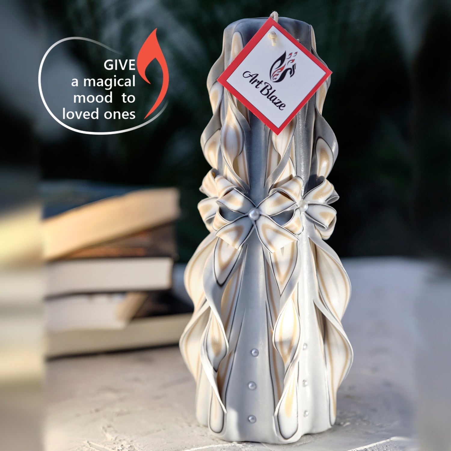 Vela tallada "Encaje delicado" grande