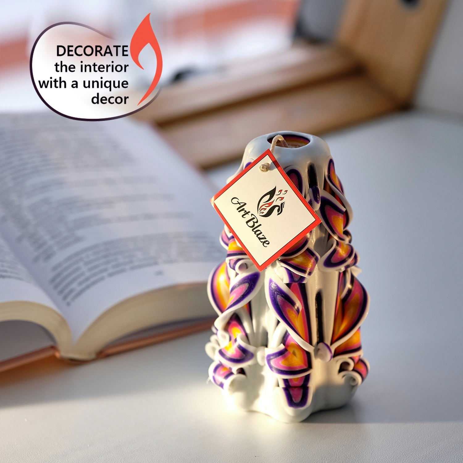 Vela tallada "Perla real" pequeña