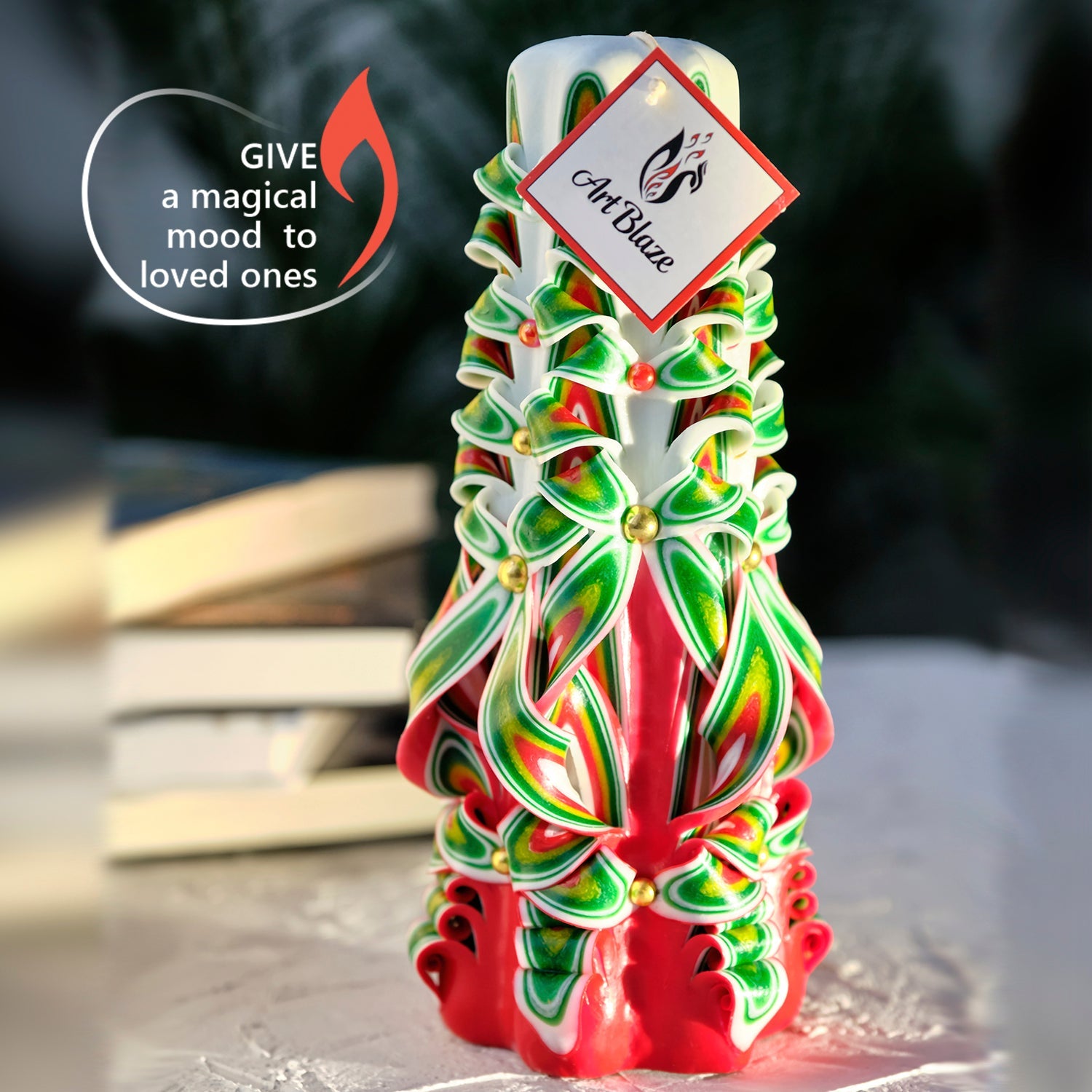 Vela tallada "Cóctel festivo" grande