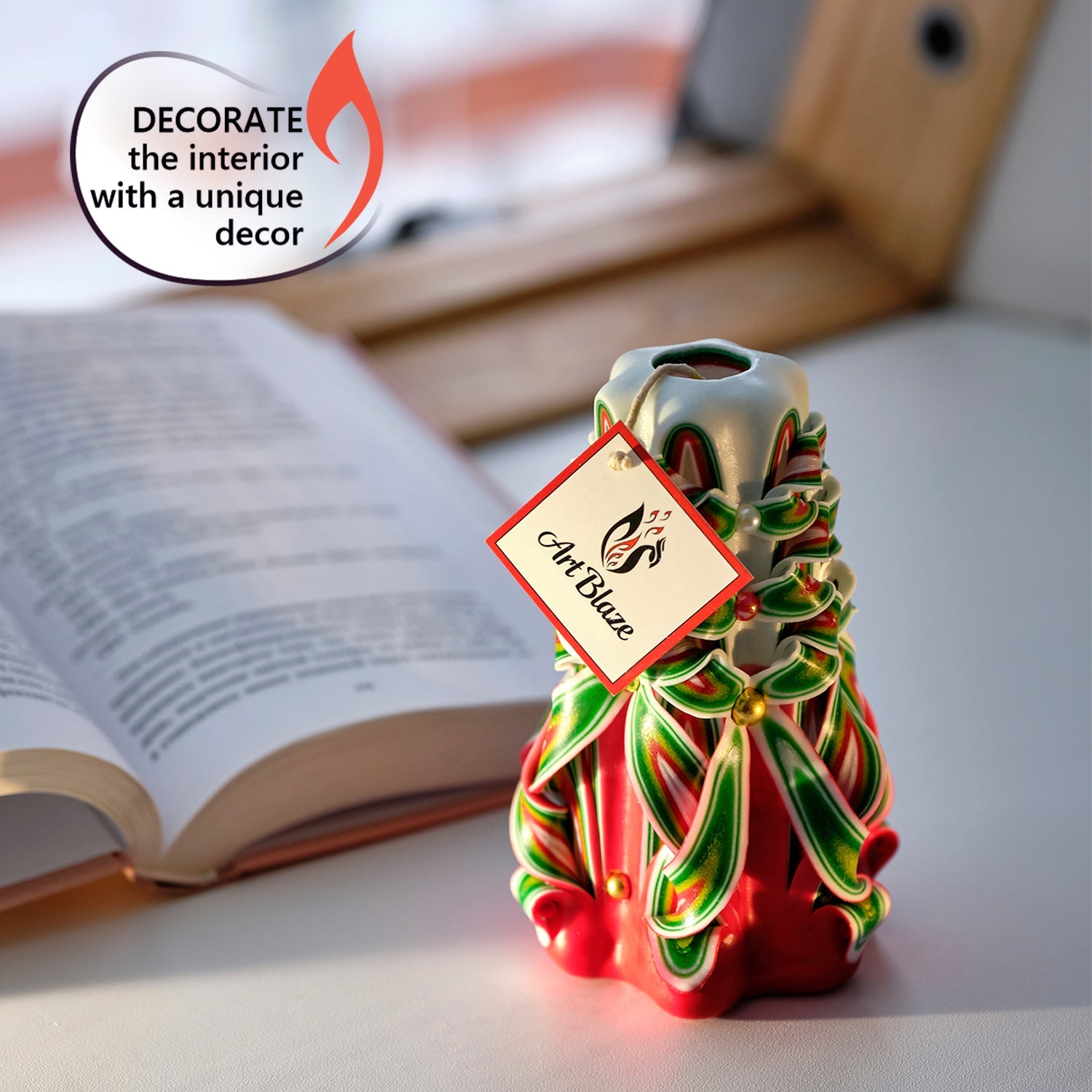 Vela tallada "Cóctel festivo" pequeña