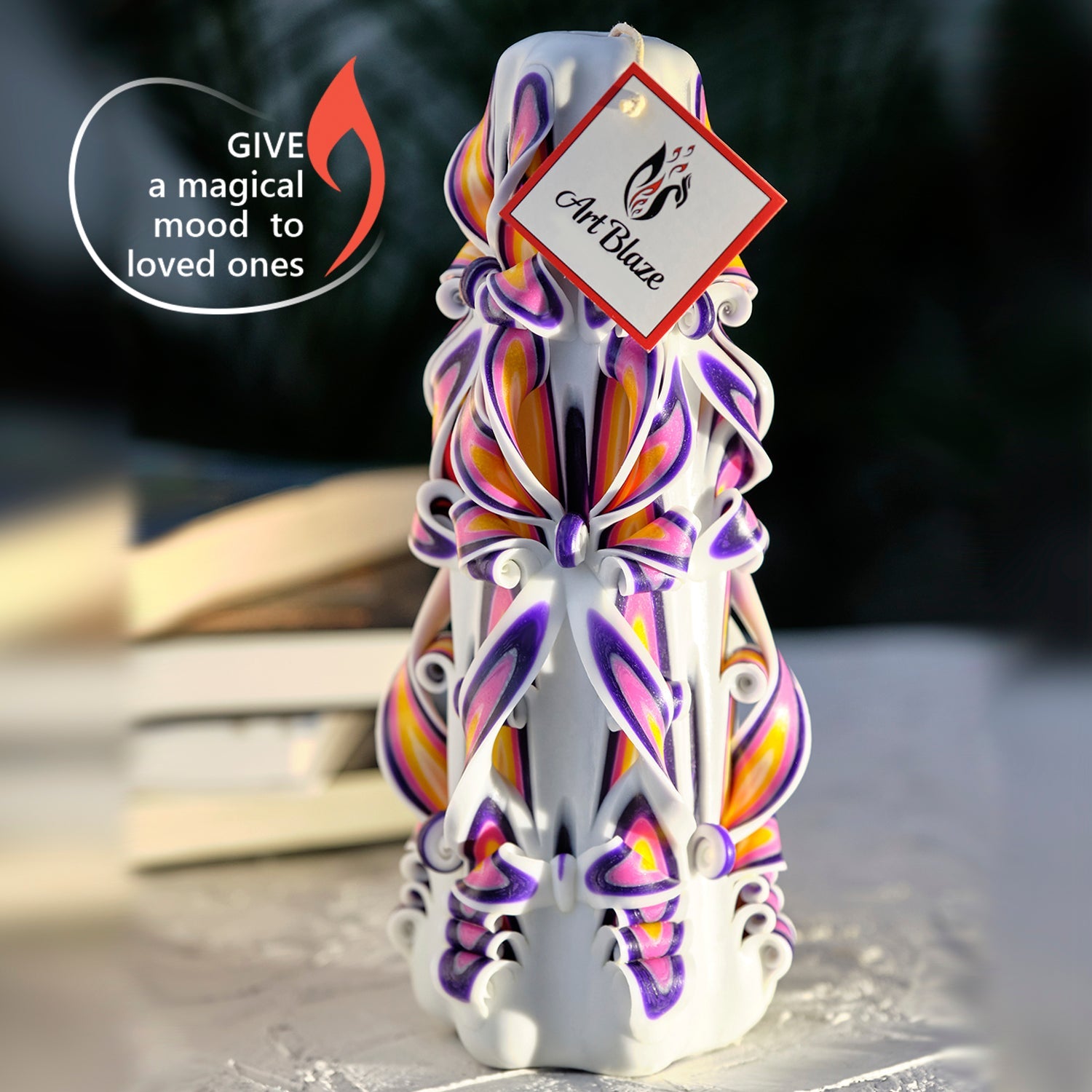 Vela tallada "Perla real" grande