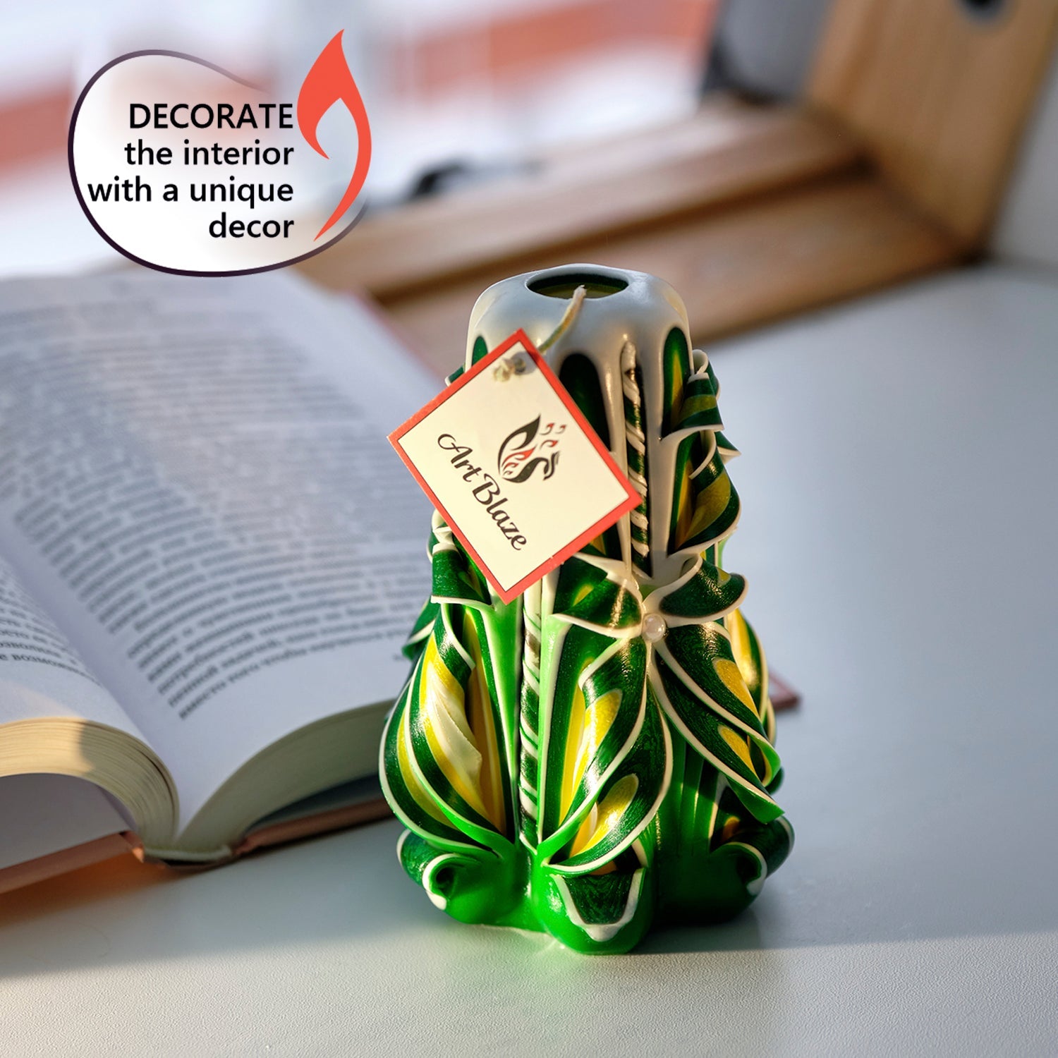 Vela tallada "Campo de verano" pequeña