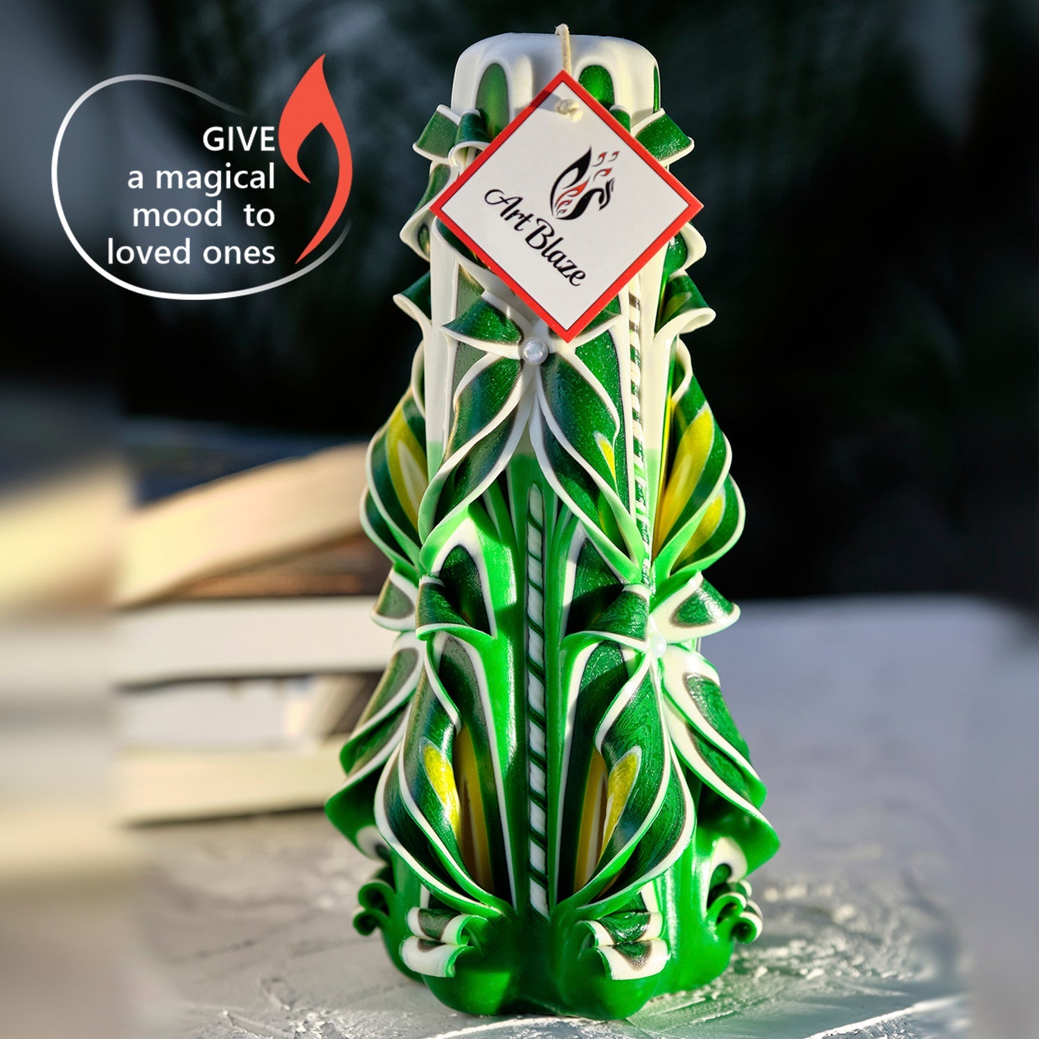 Vela tallada "Campo de verano" grande